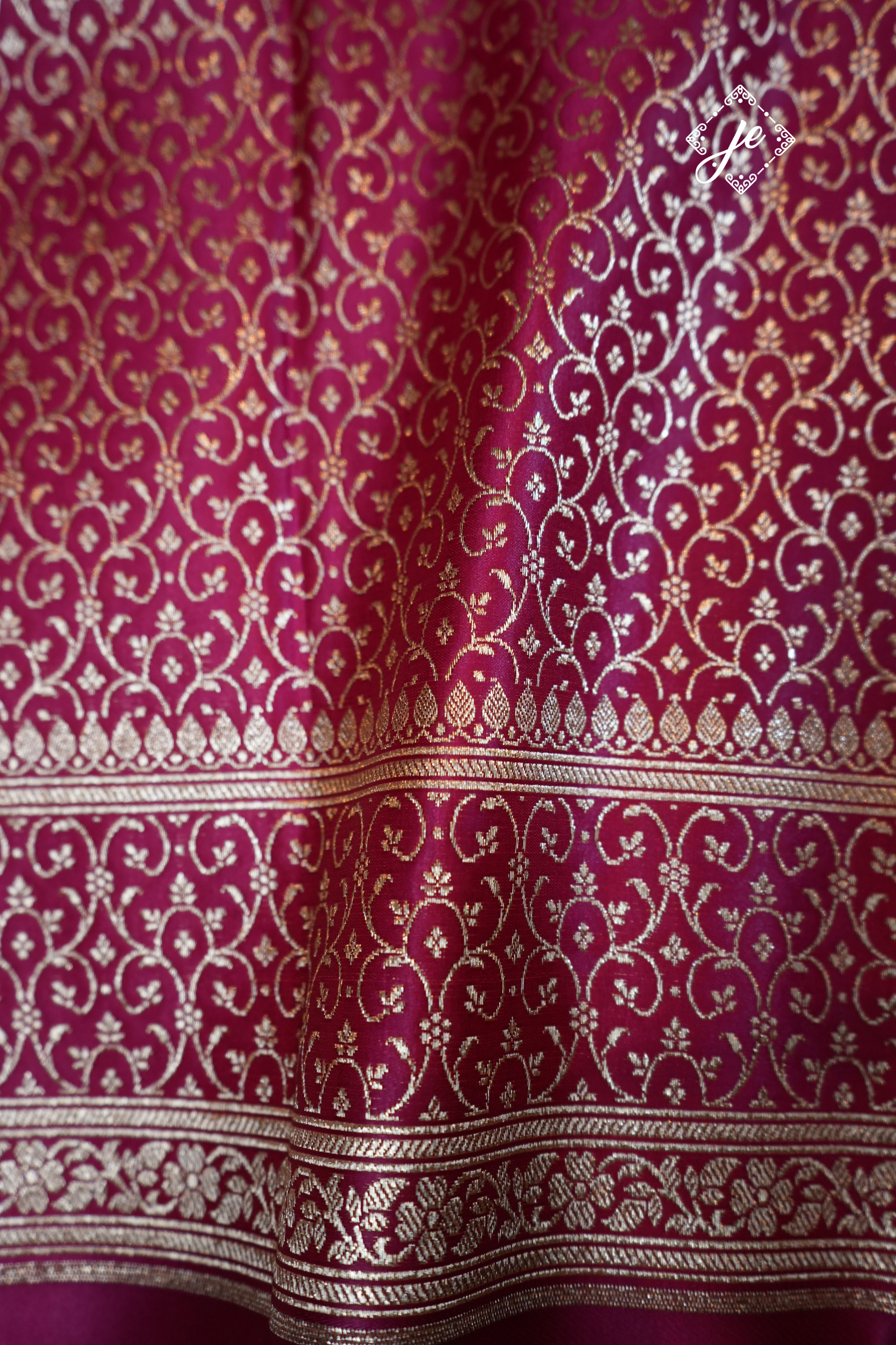 Rani Pink Satin Silk Brocade Blouse Fabric