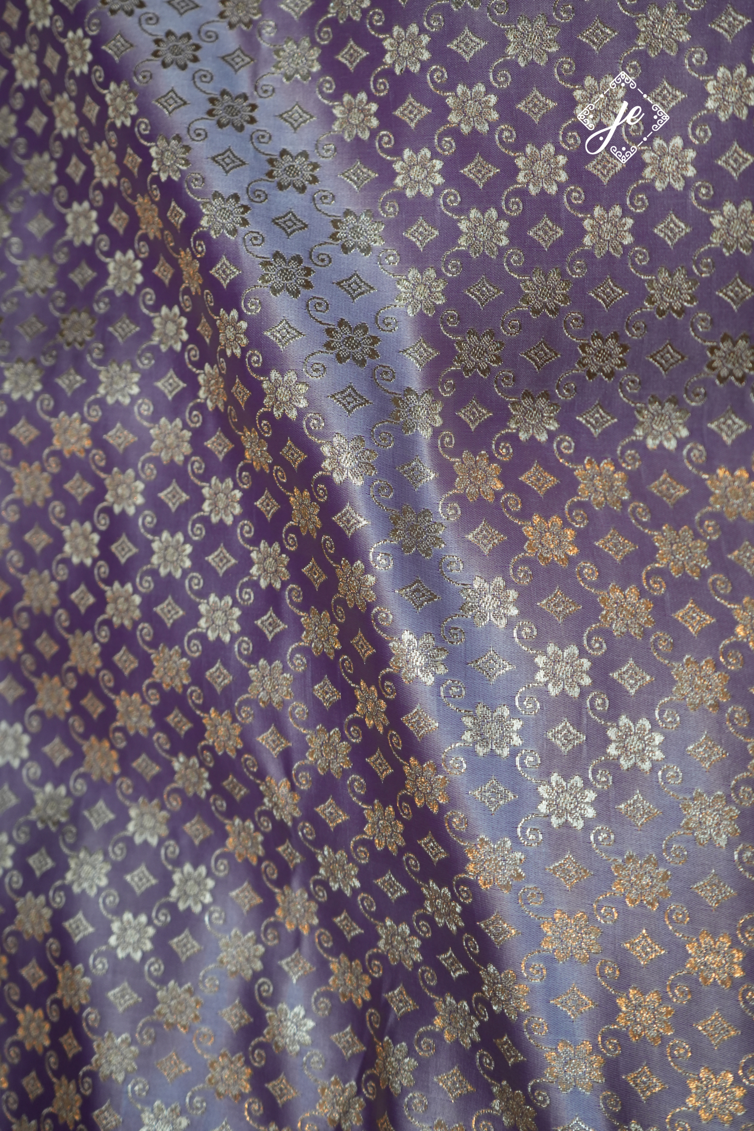 Mauve Satin Silk Brocade Blouse Fabric