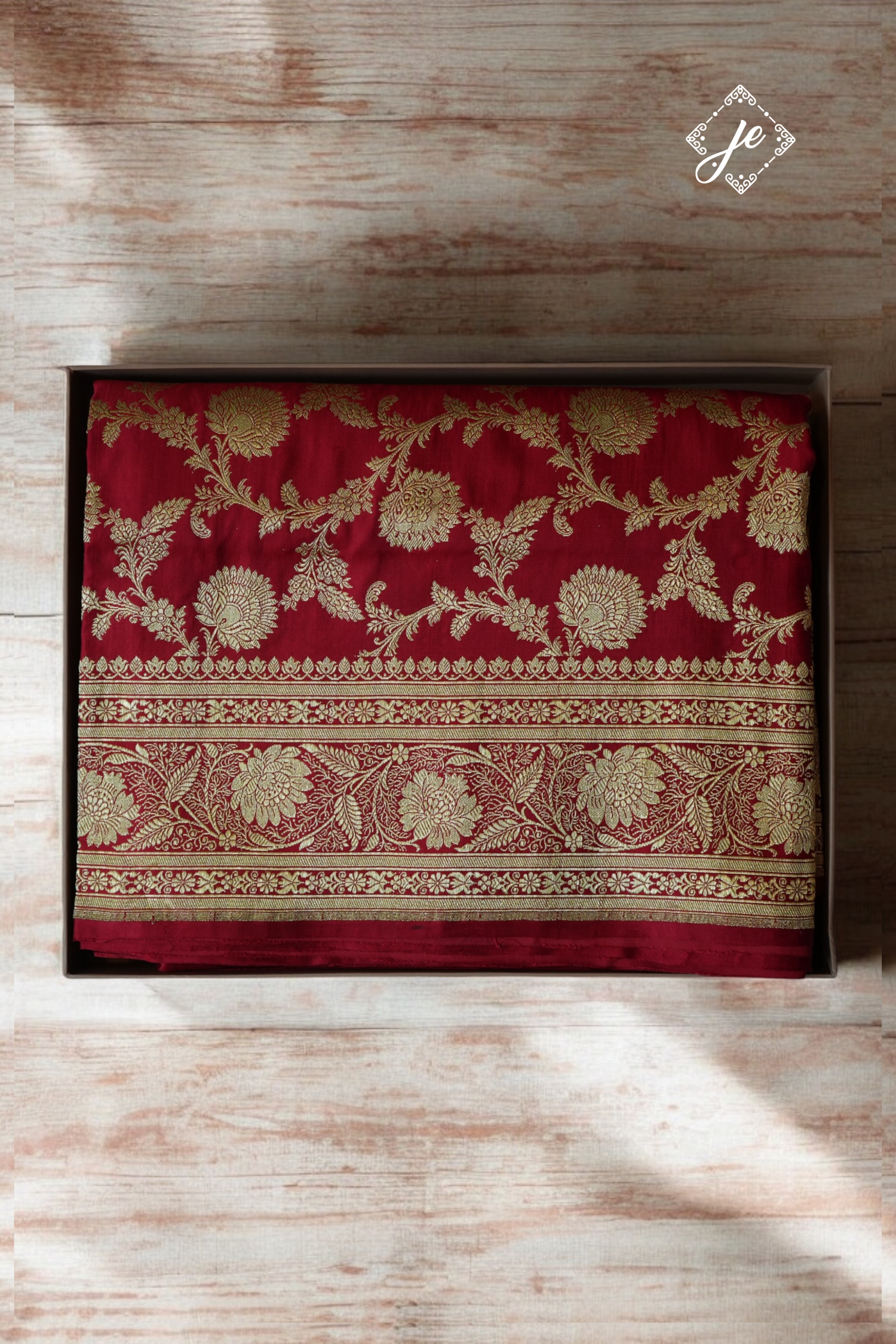 Red Pure Silk Jaal Handloom Banarasi Saree