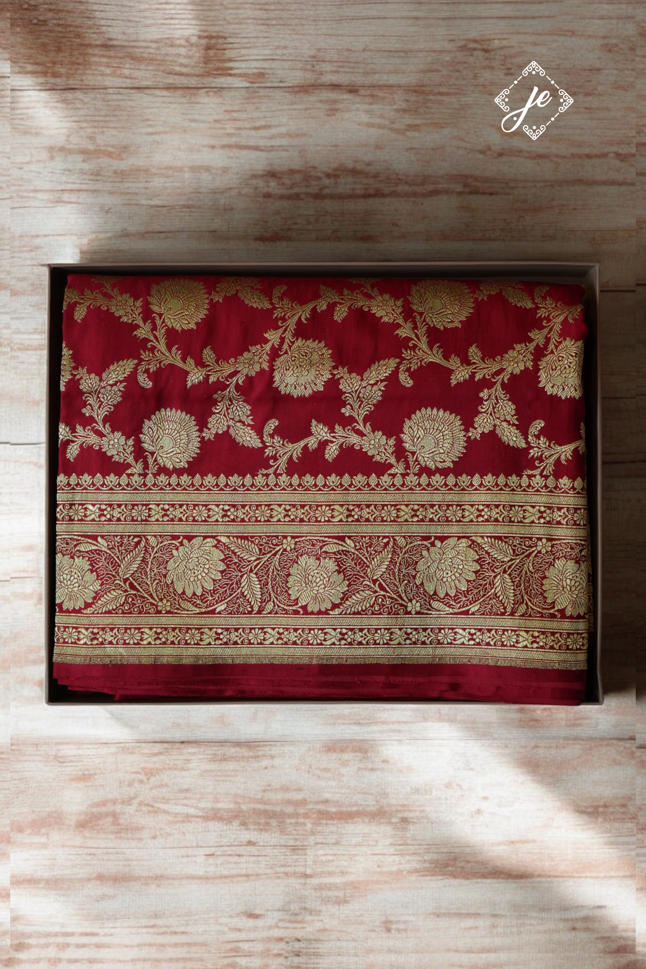 Red Pure Silk Jaal Handloom Banarasi Saree