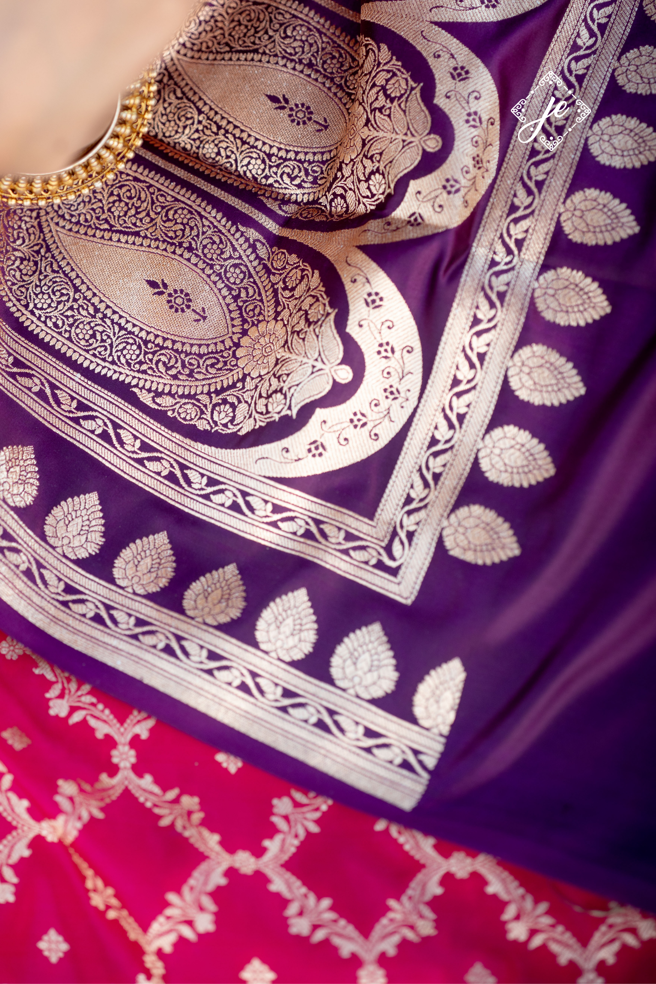 Purple Mashru Silk Banarasi Saree