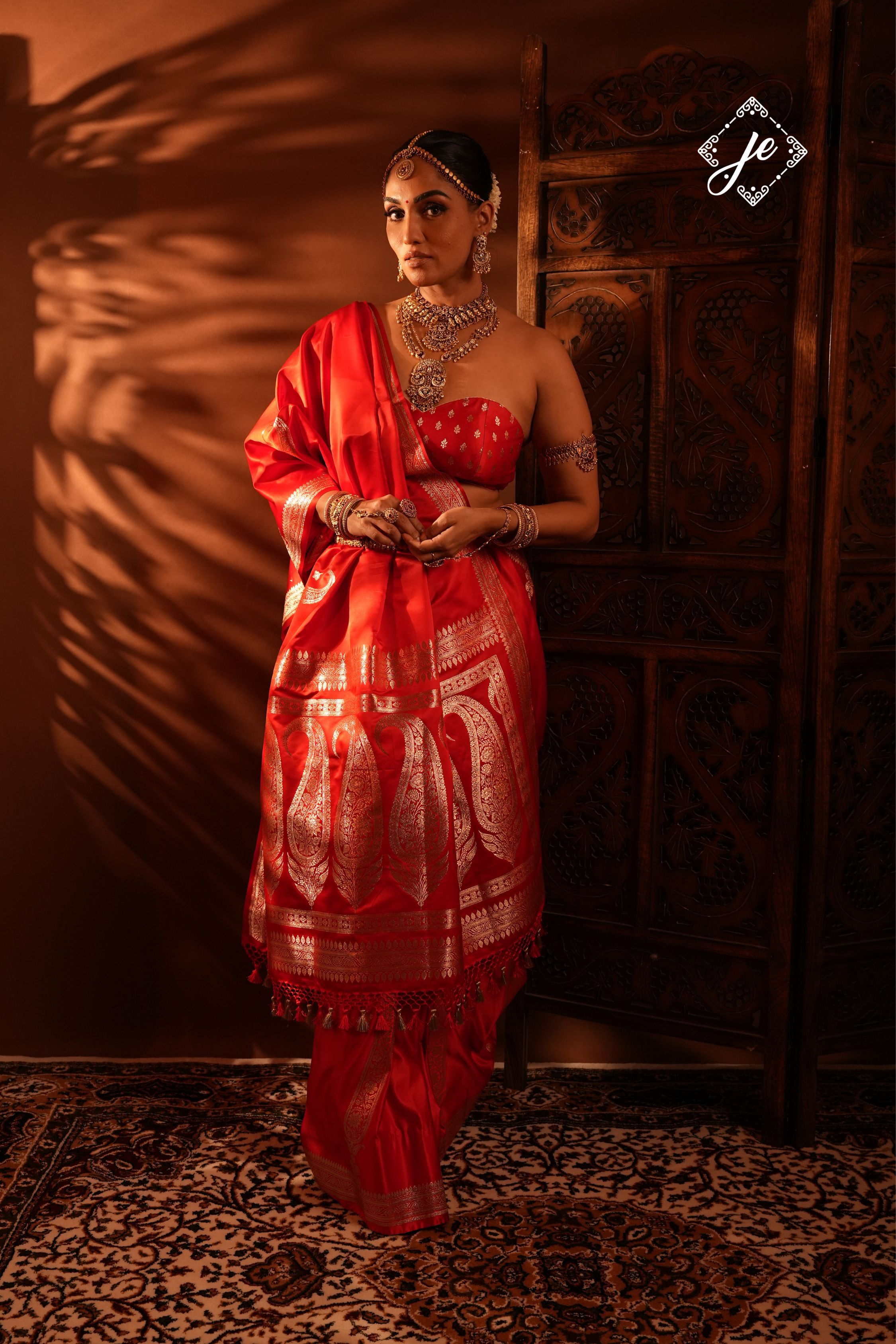 Red Mashru Silk Banarasi Saree