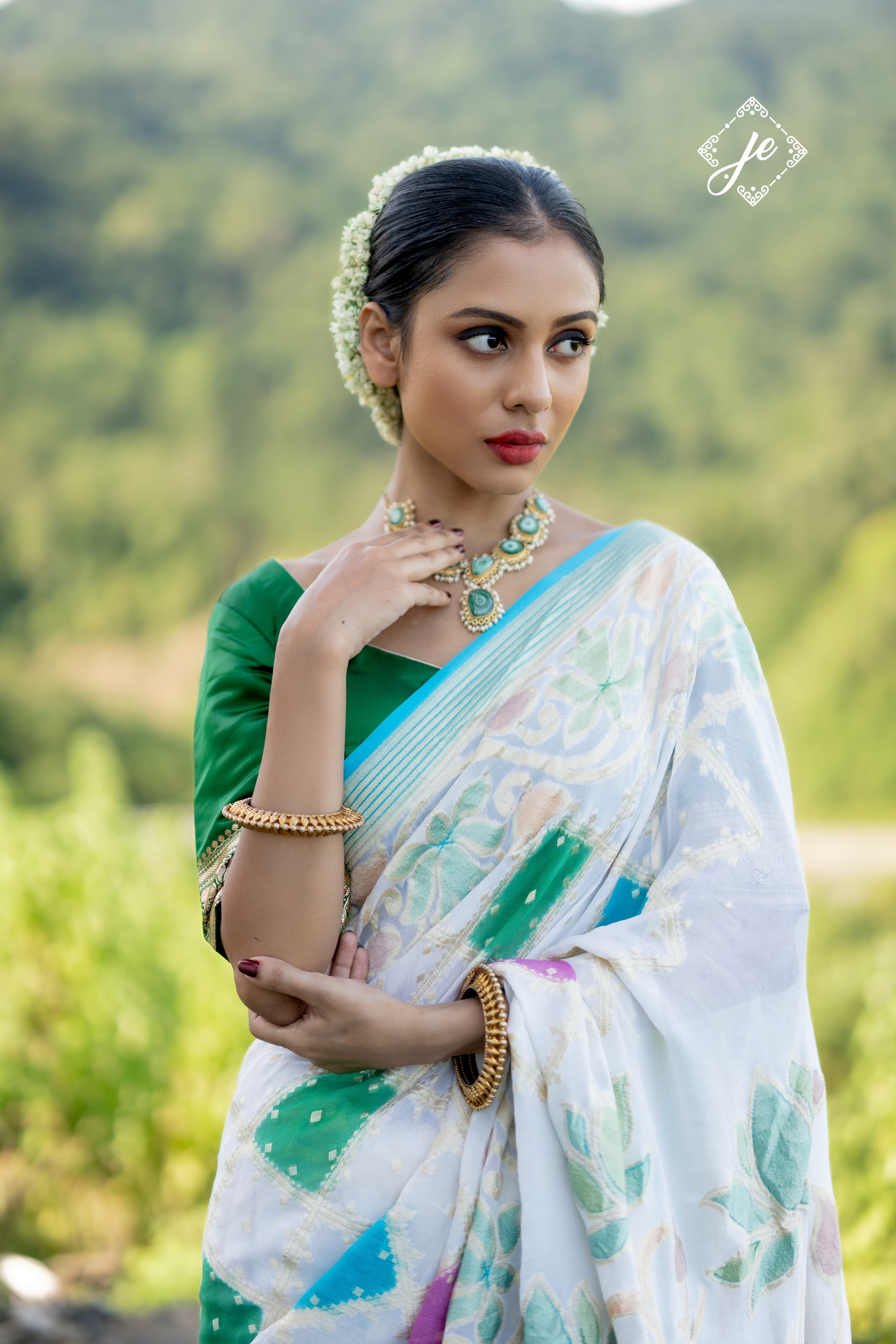 Light Blue Rangkaat Pure Georgette Banarasi Saree