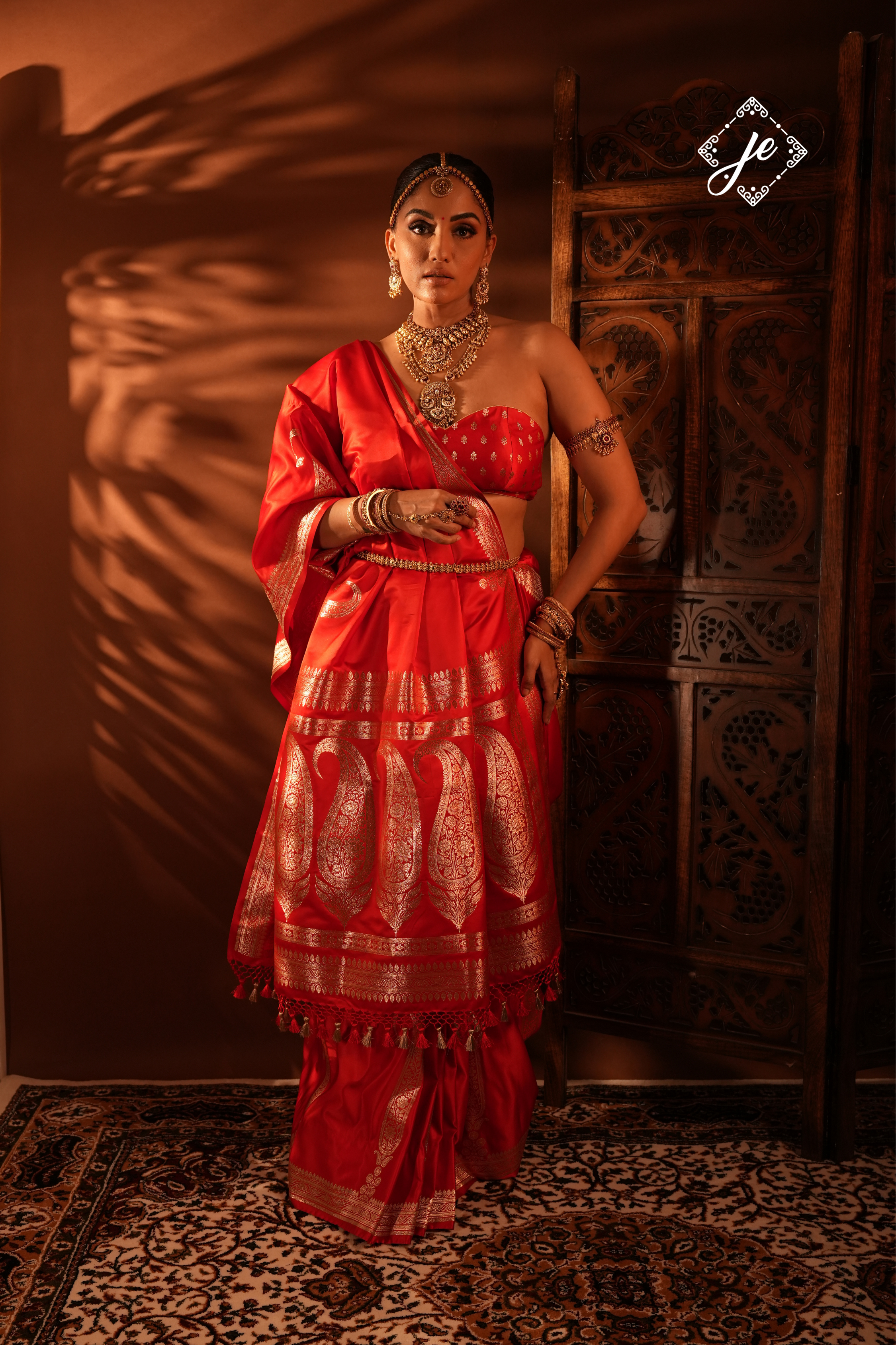 Red Mashru Silk Banarasi Saree
