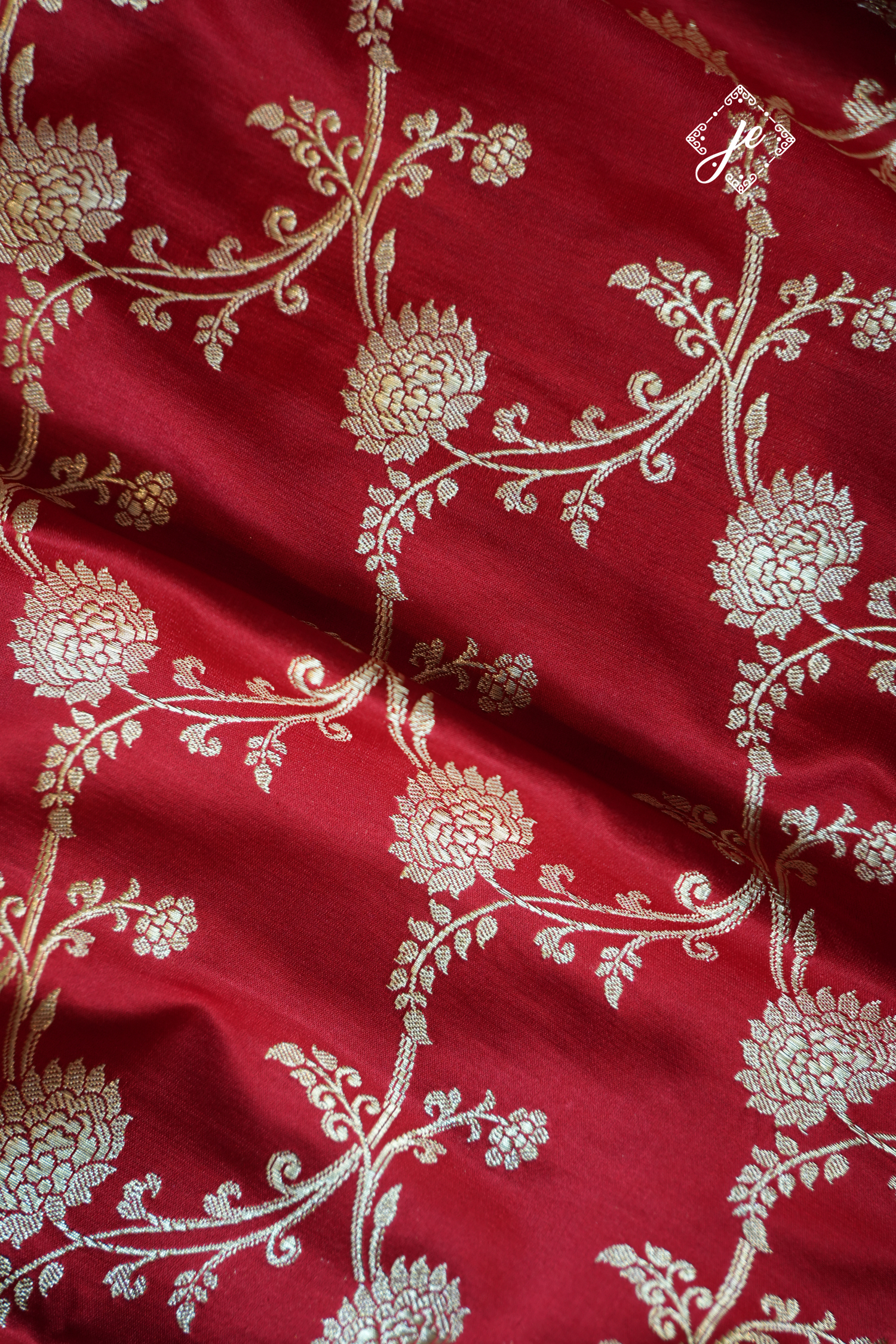 Red Pure Silk Jaal Handloom Banarasi Saree