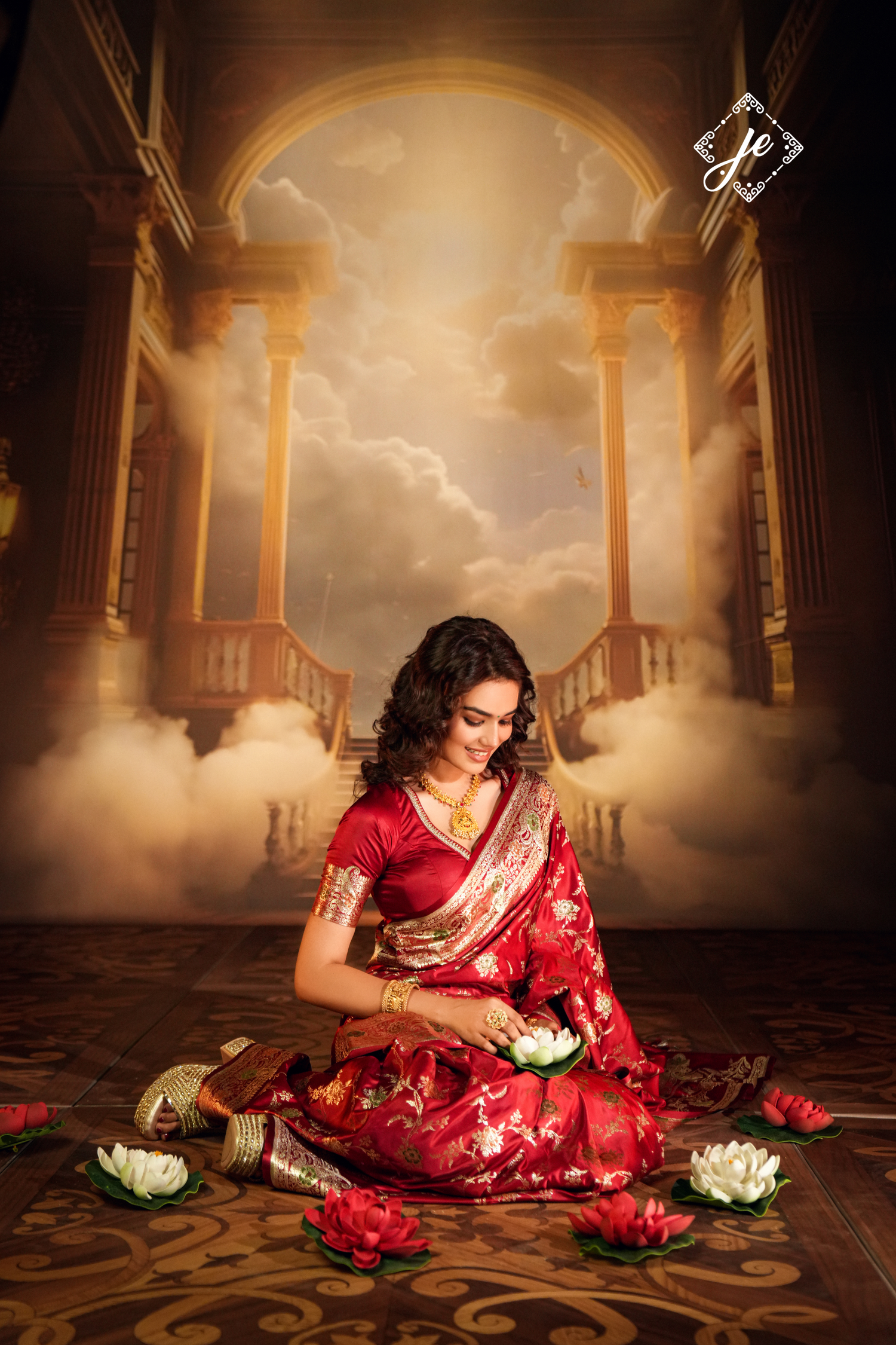 Maroon Satin Silk Meenakari Jaal Banarasi Saree