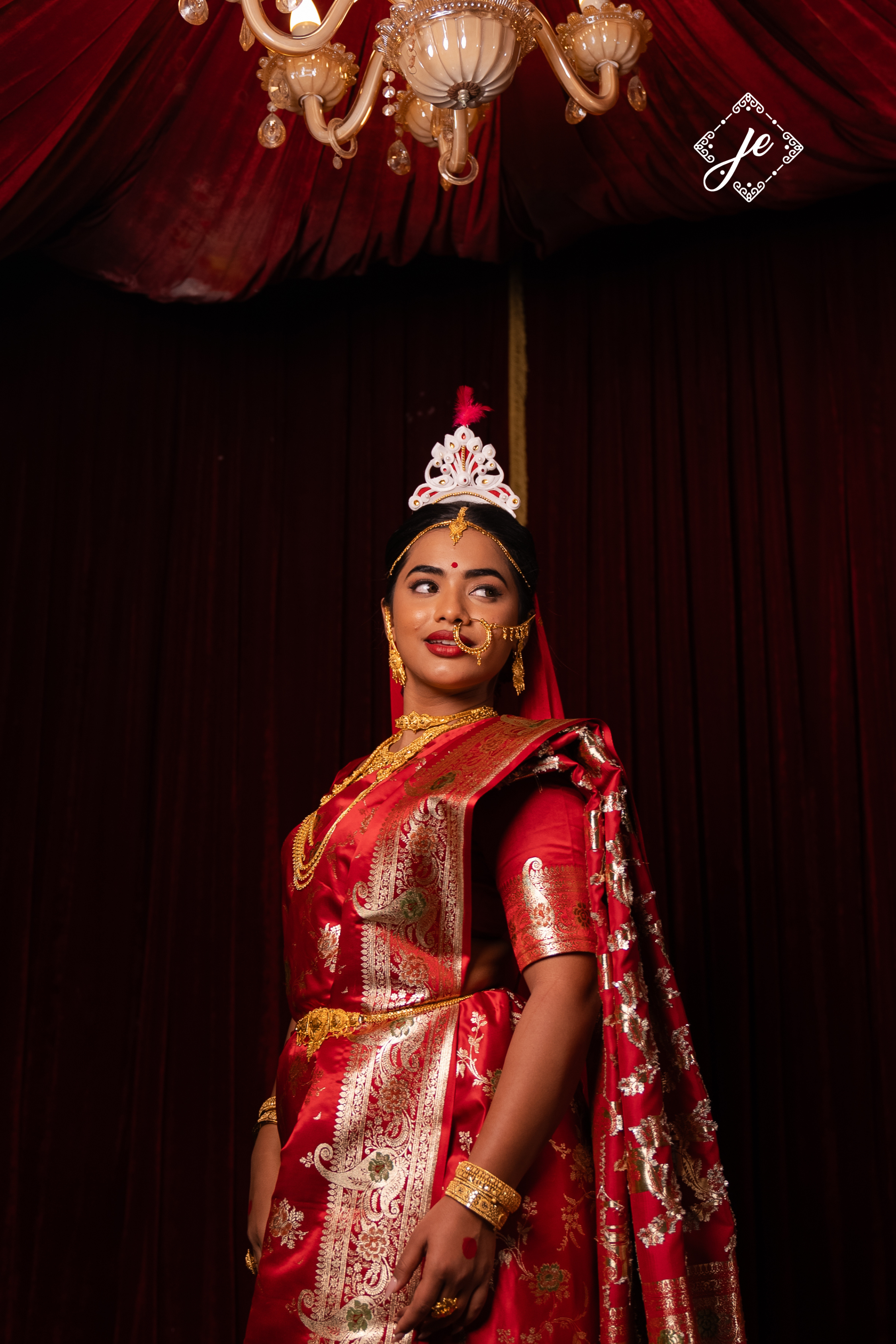 Red Satin Silk Meenakari Jaal Banarasi Saree