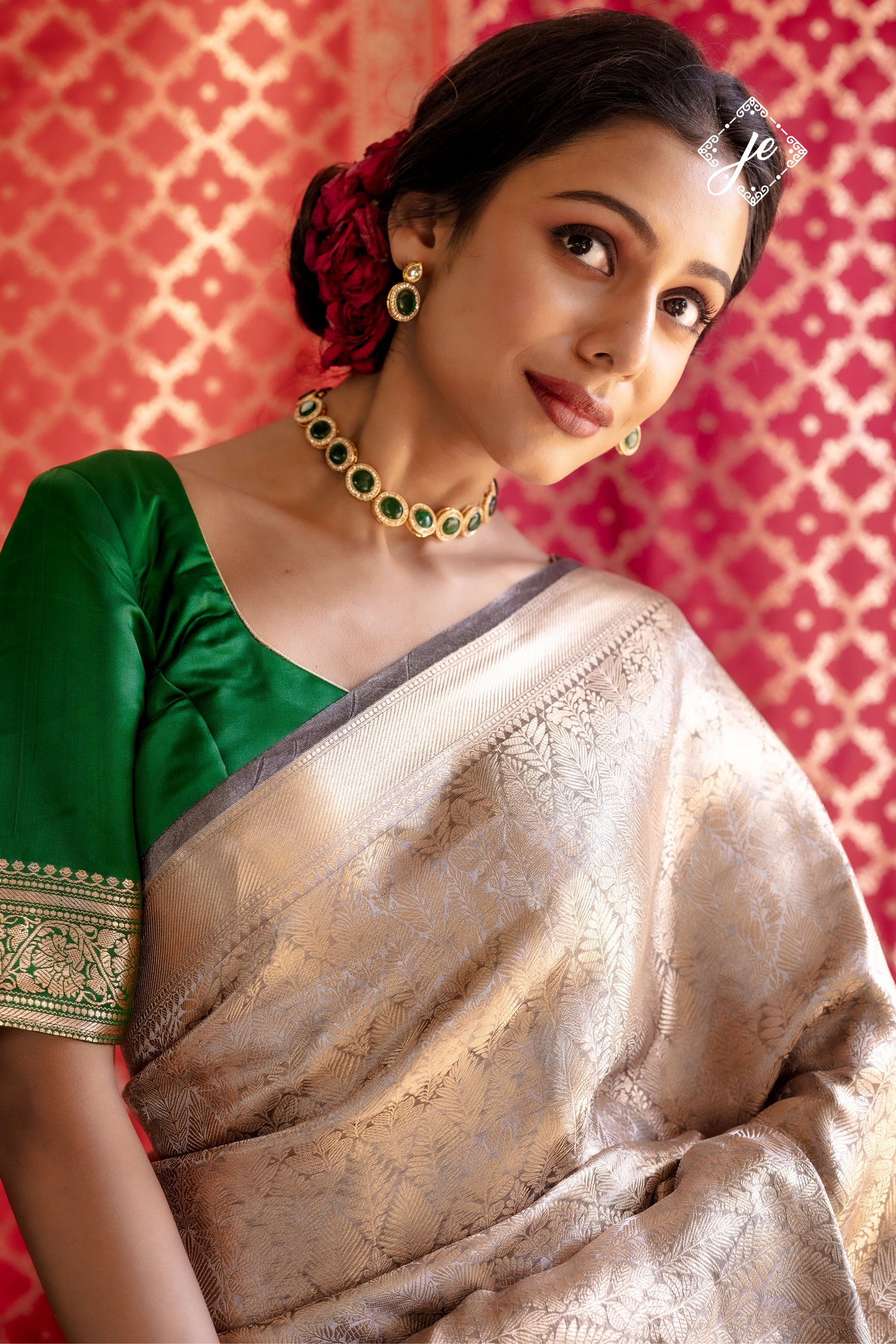 Grey Tissue Silk Banarasi Saree