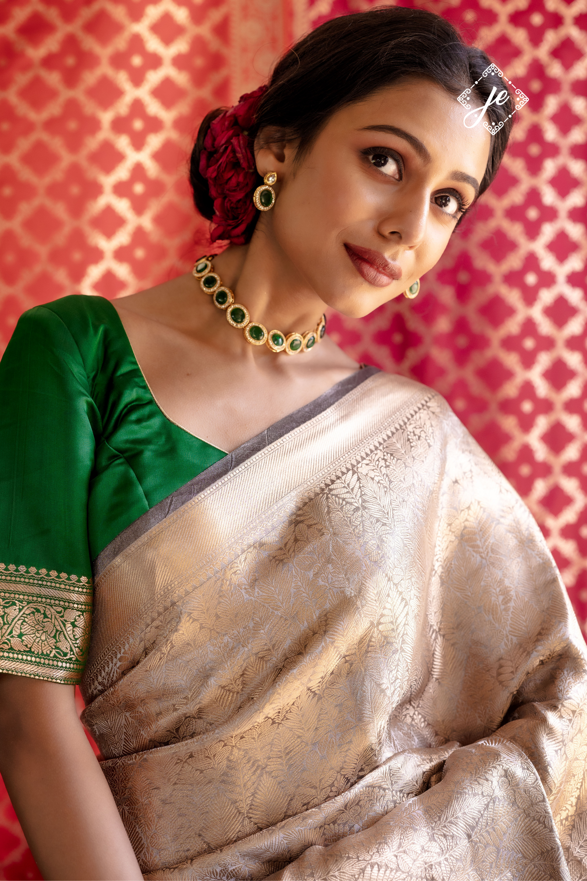 Grey Tissue Silk Banarasi Saree