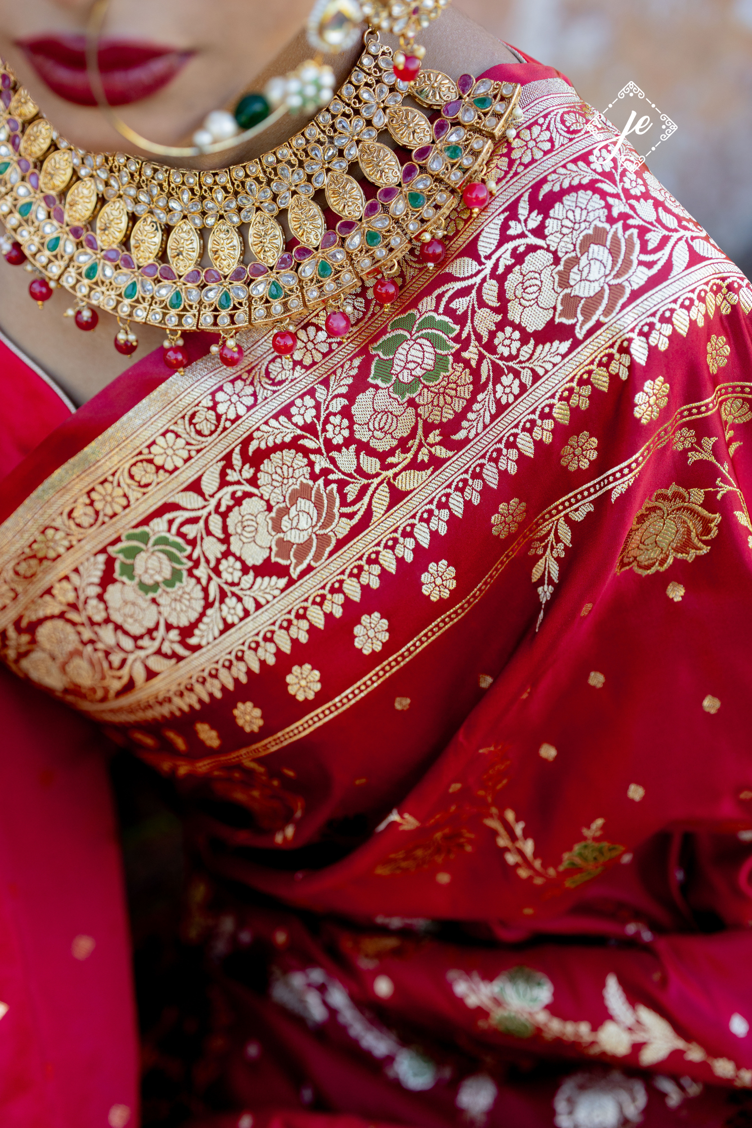 Maroon Satin Silk Leheriya Meenakari Banarasi Saree