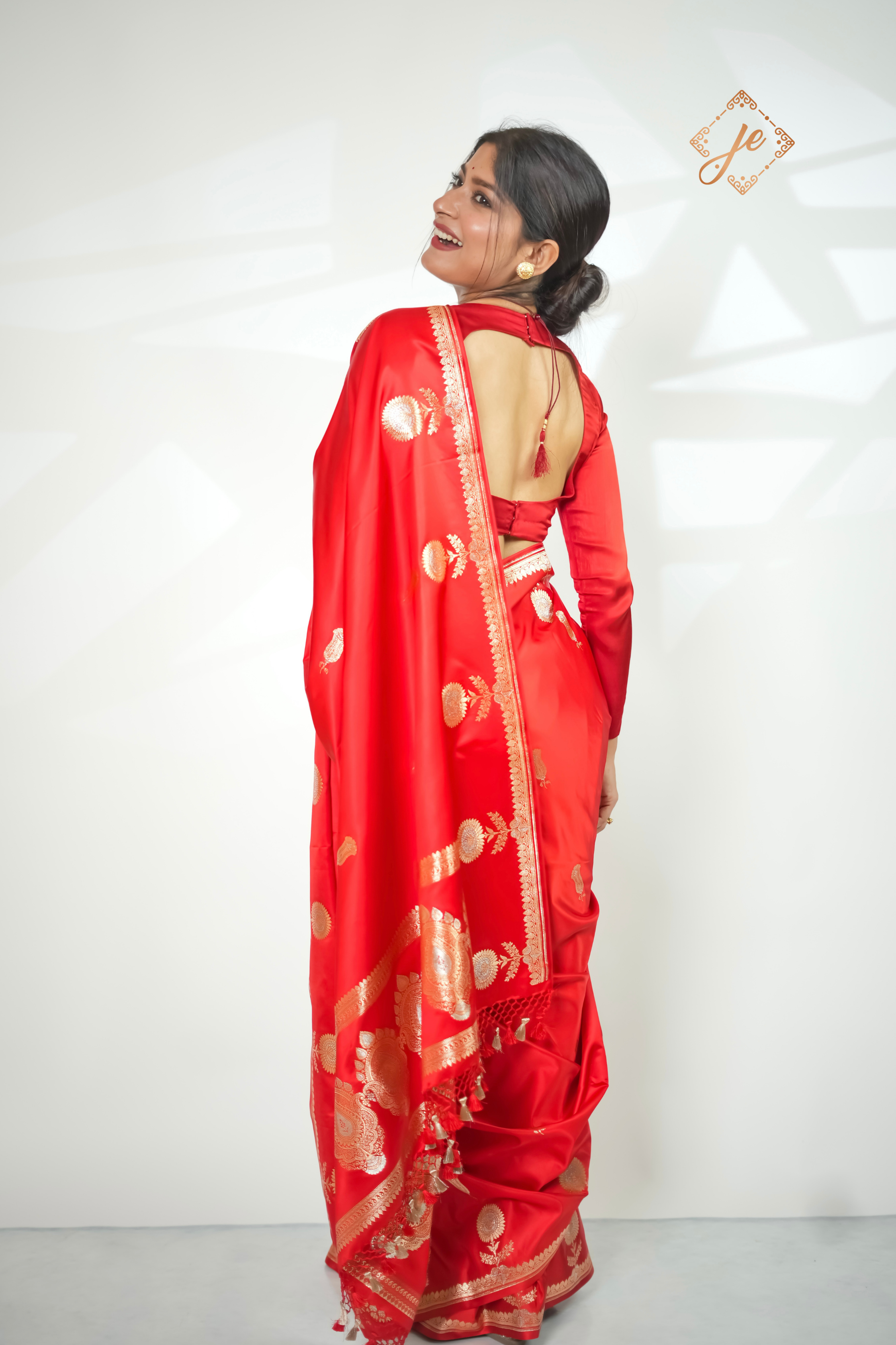 Red Mashru Silk Banarasi Saree