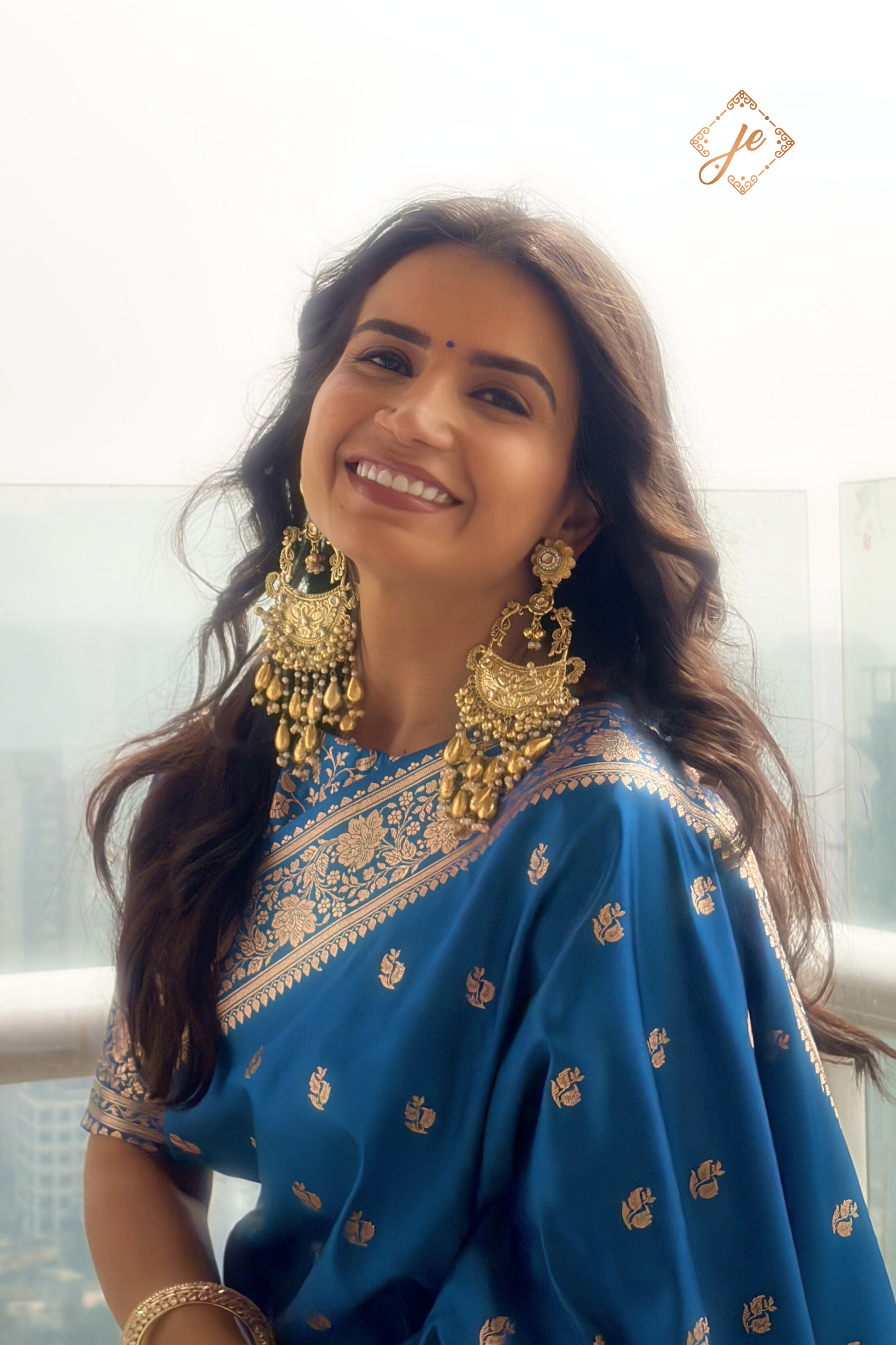 Blue Satin Silk Banarasi Saree