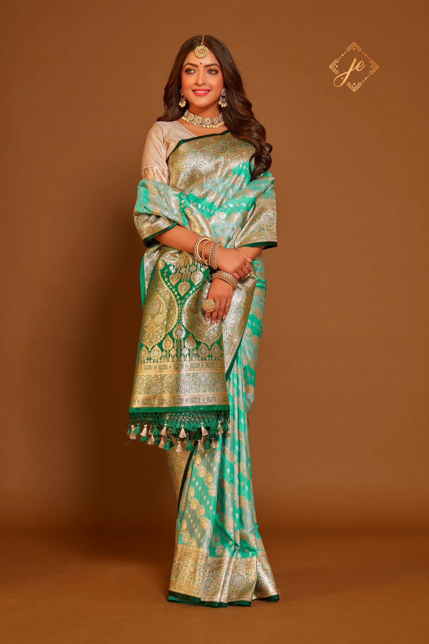 Mustard Yellow Satin Silk Rangkaat Banarasi Saree