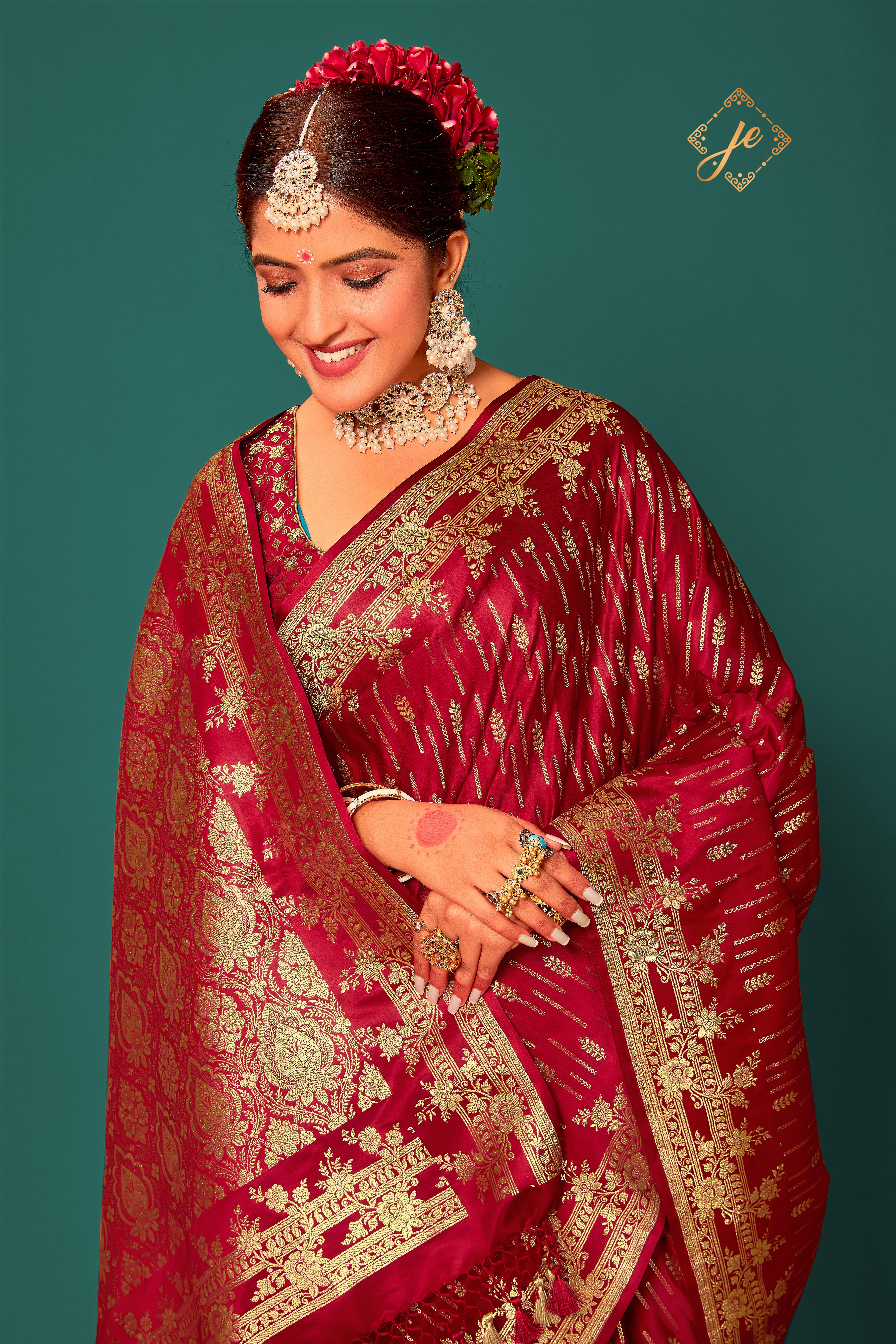 Maroon Satin Silk Fancy Border Banarasi Saree