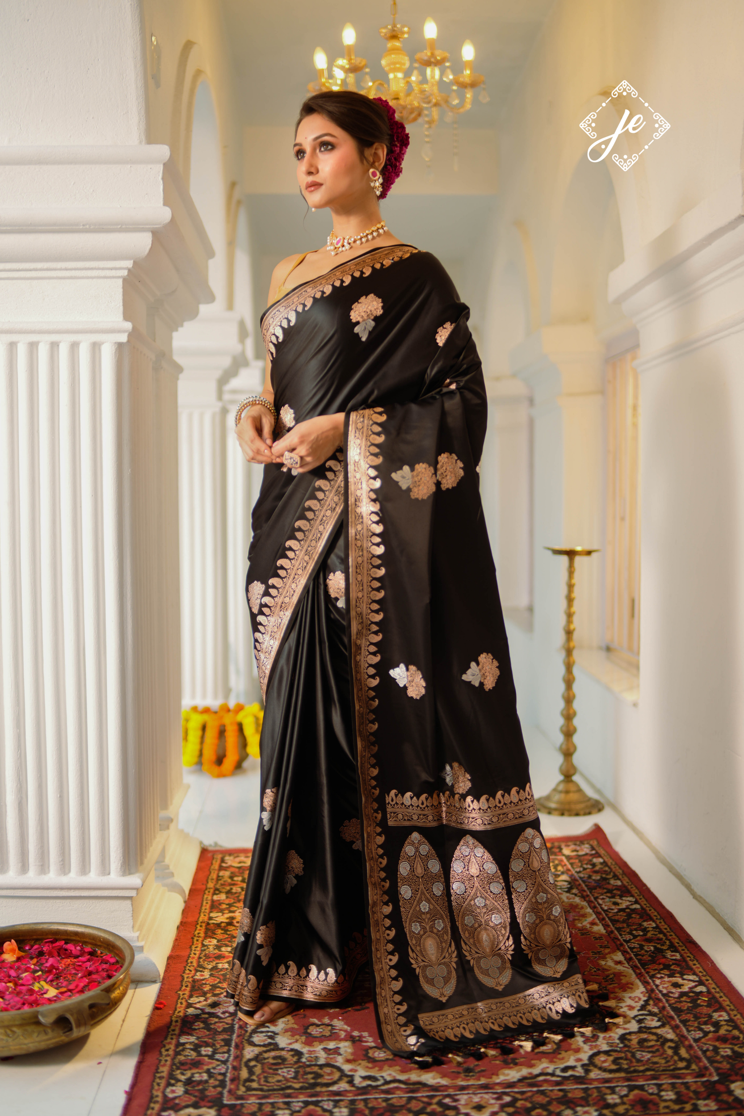 Black Mashru Silk Banarasi Saree
