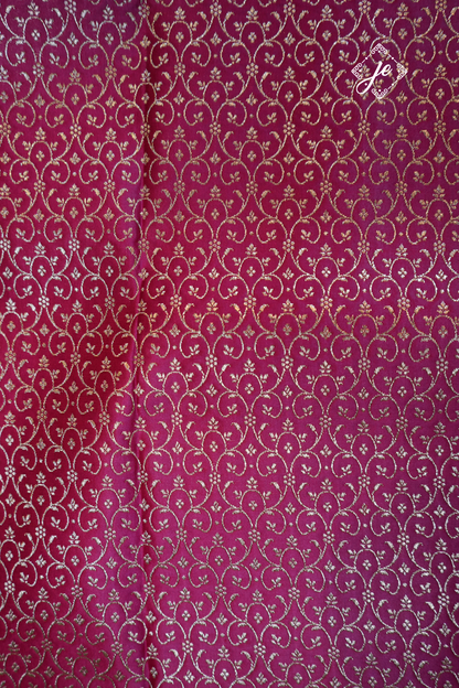 Rani Pink Satin Silk Brocade Blouse Fabric