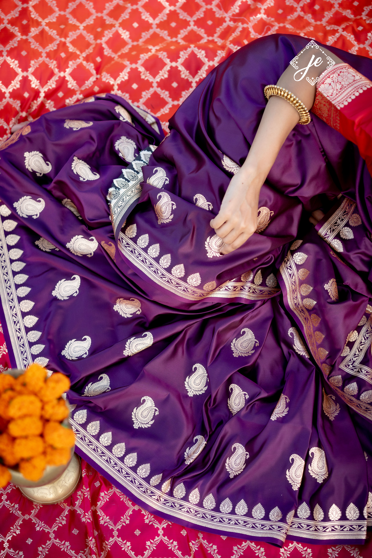 Purple Mashru Silk Banarasi Saree