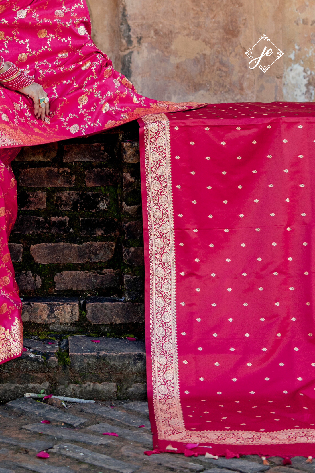 Maroon Satin Silk Buti Banarasi Dupatta