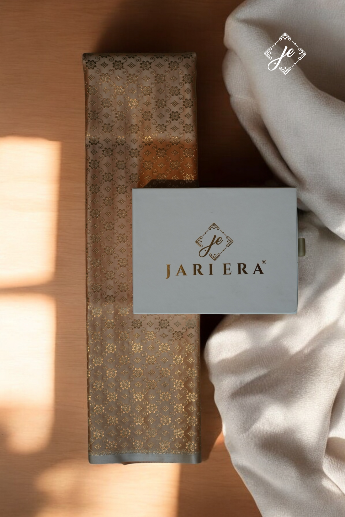 Peach Satin Silk Brocade Blouse Fabric