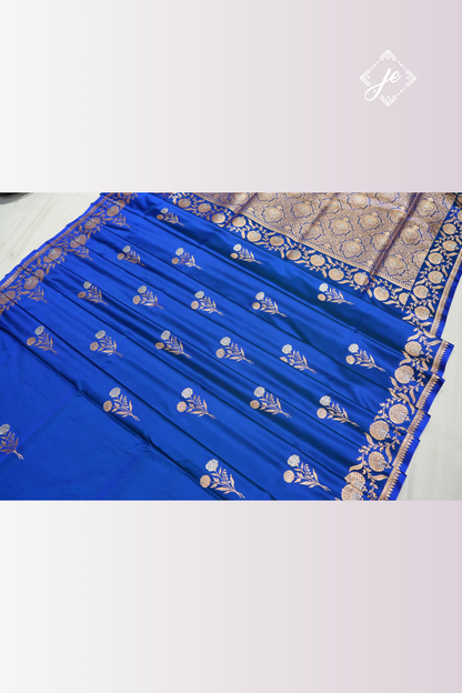 Royal Blue Mashru Silk Banarasi Saree