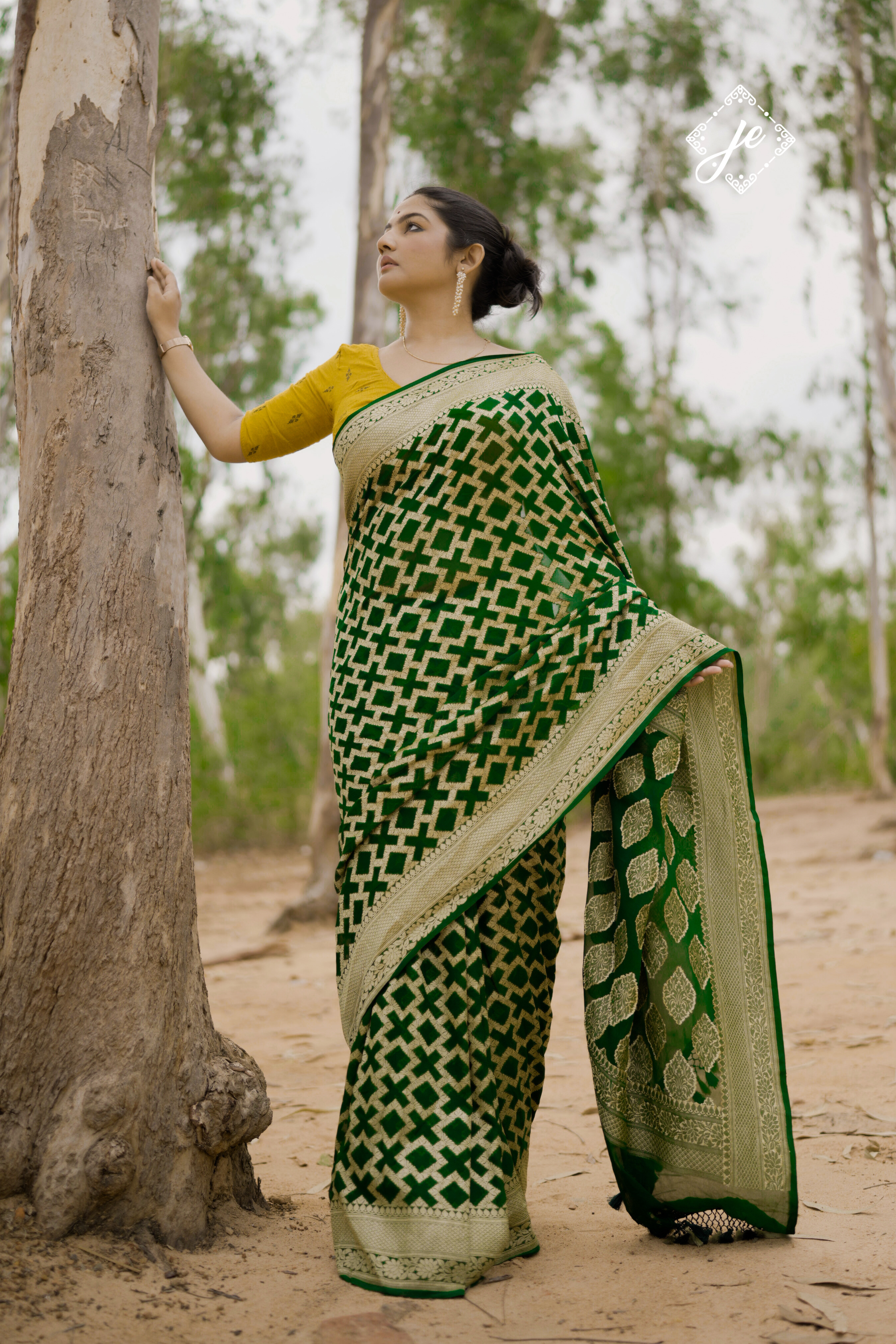 Green Pure Khaddi Banarasi Saree