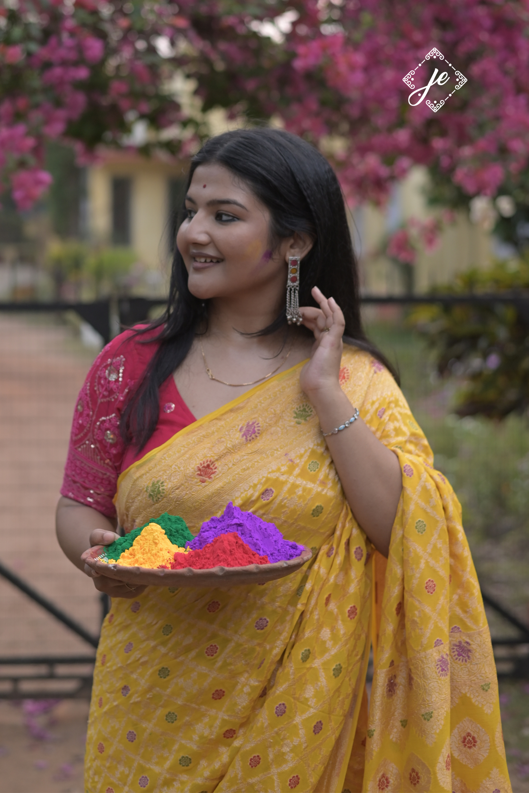 Yellow Khaddi Meenakari Banarasi Saree