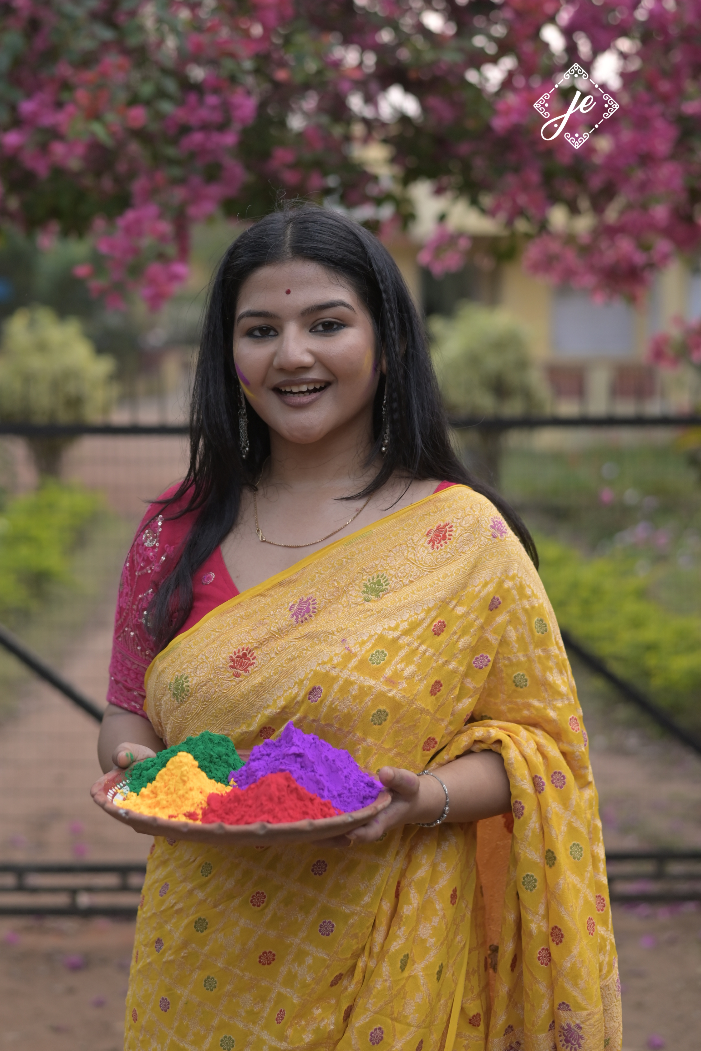 Yellow Khaddi Meenakari Banarasi Saree