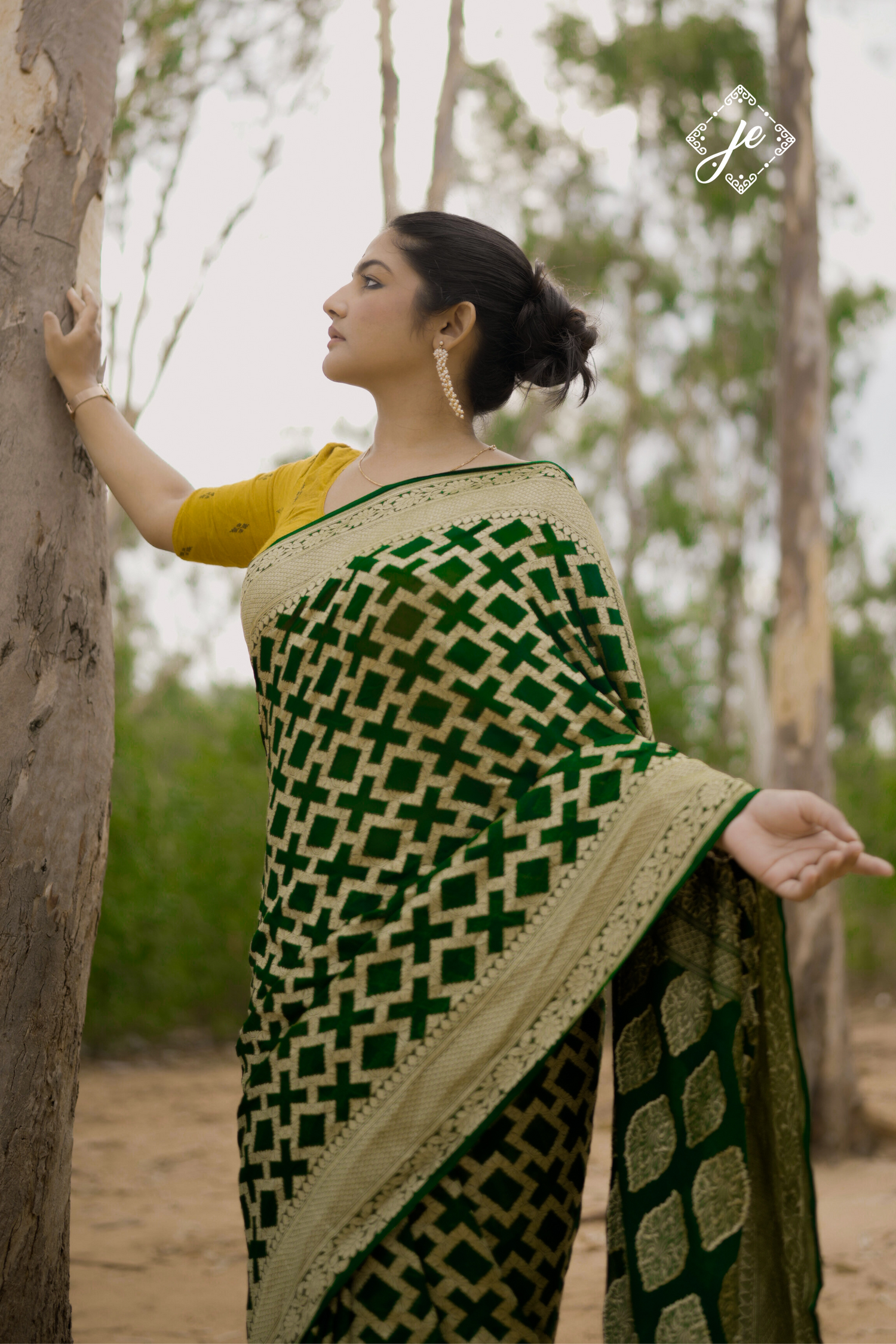 Green Pure Khaddi Banarasi Saree