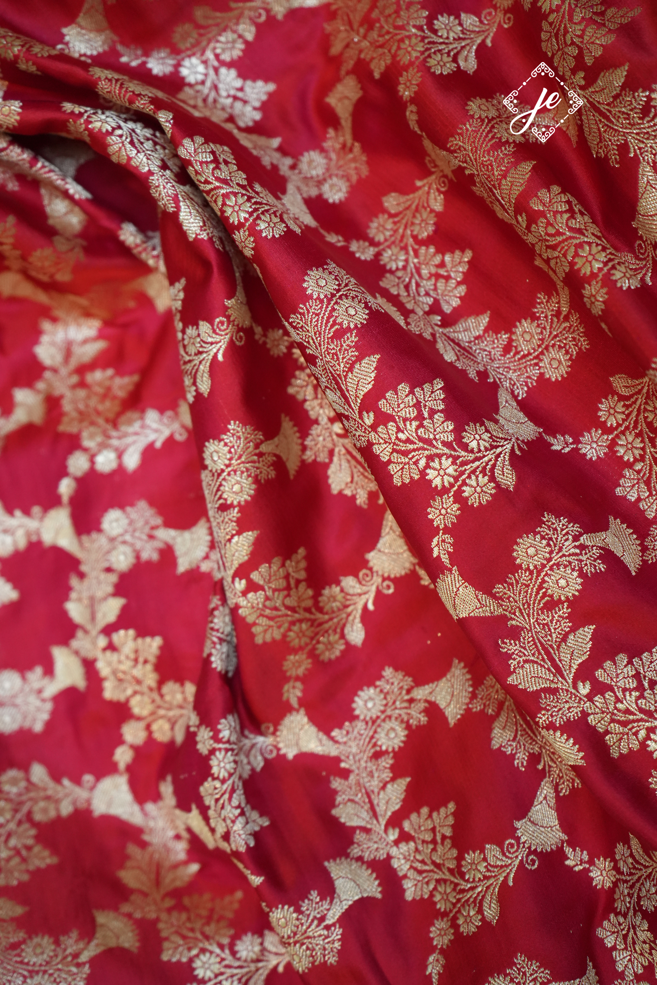 Red Pure Silk Jaal Banarasi Saree