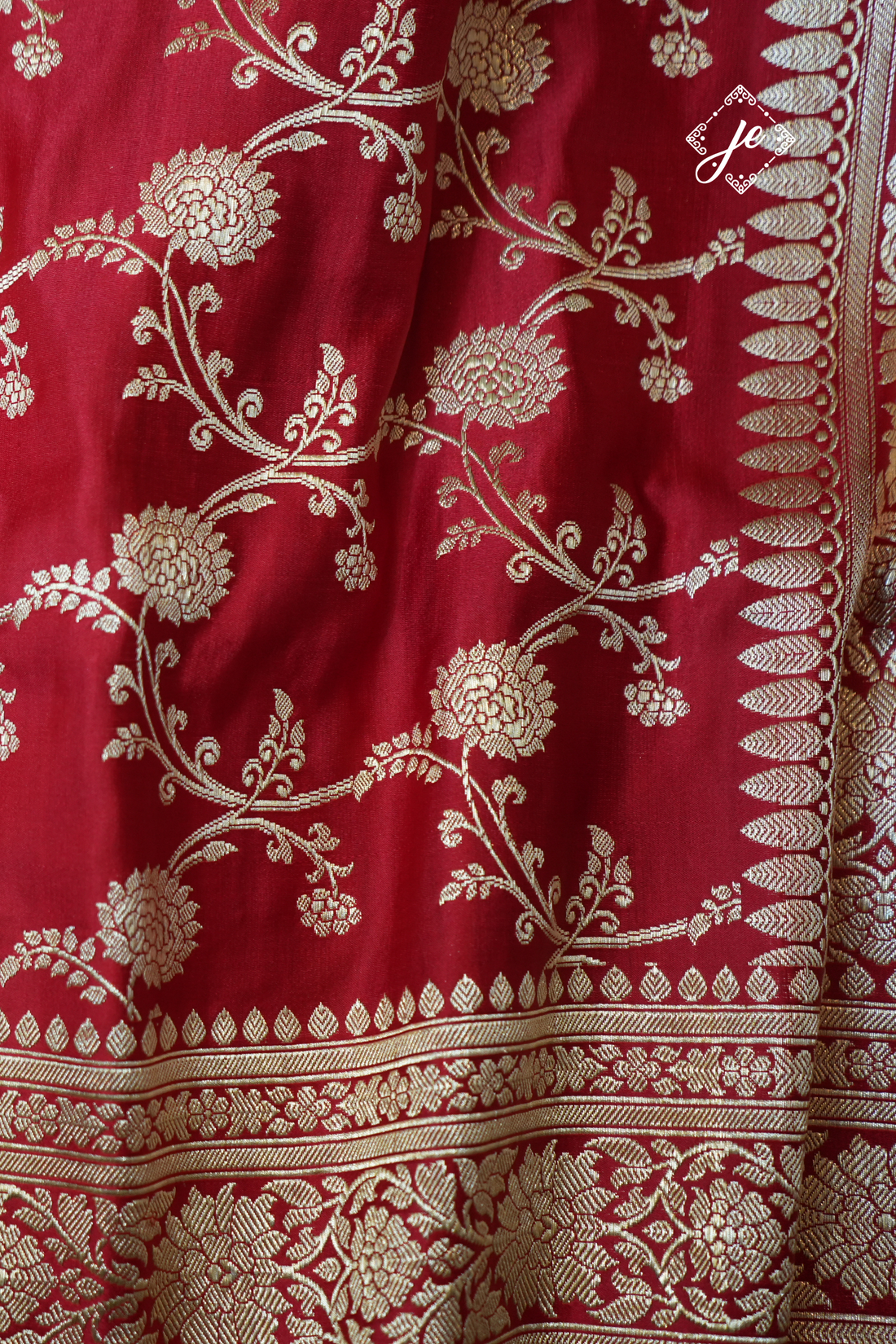 Red Pure Silk Jaal Banarasi Saree