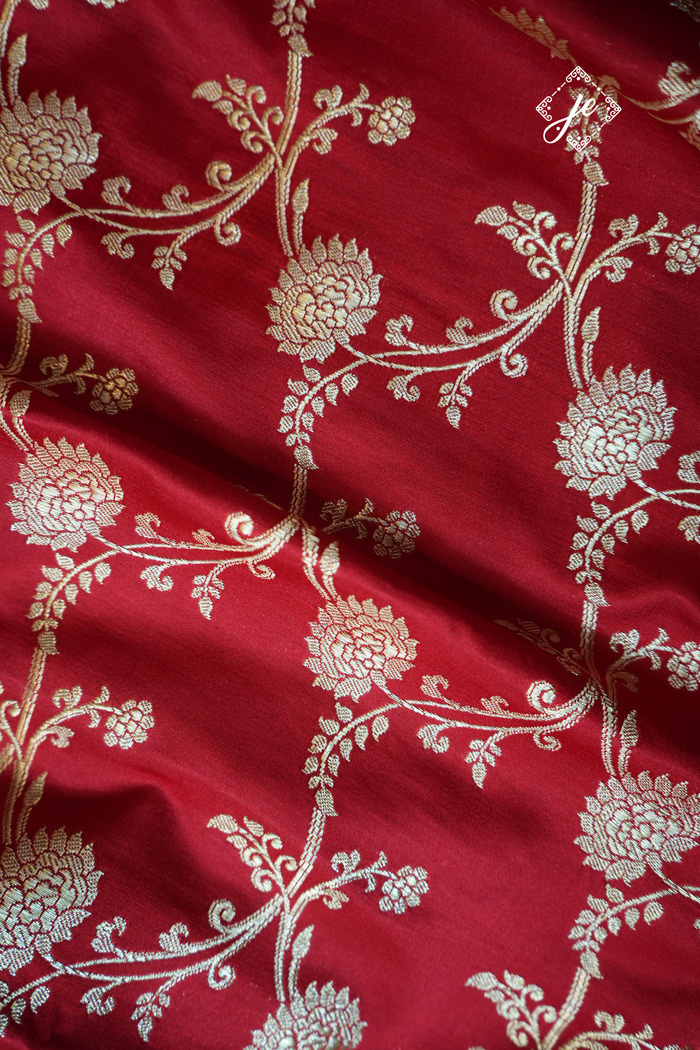 Red Pure Silk Jaal Banarasi Saree