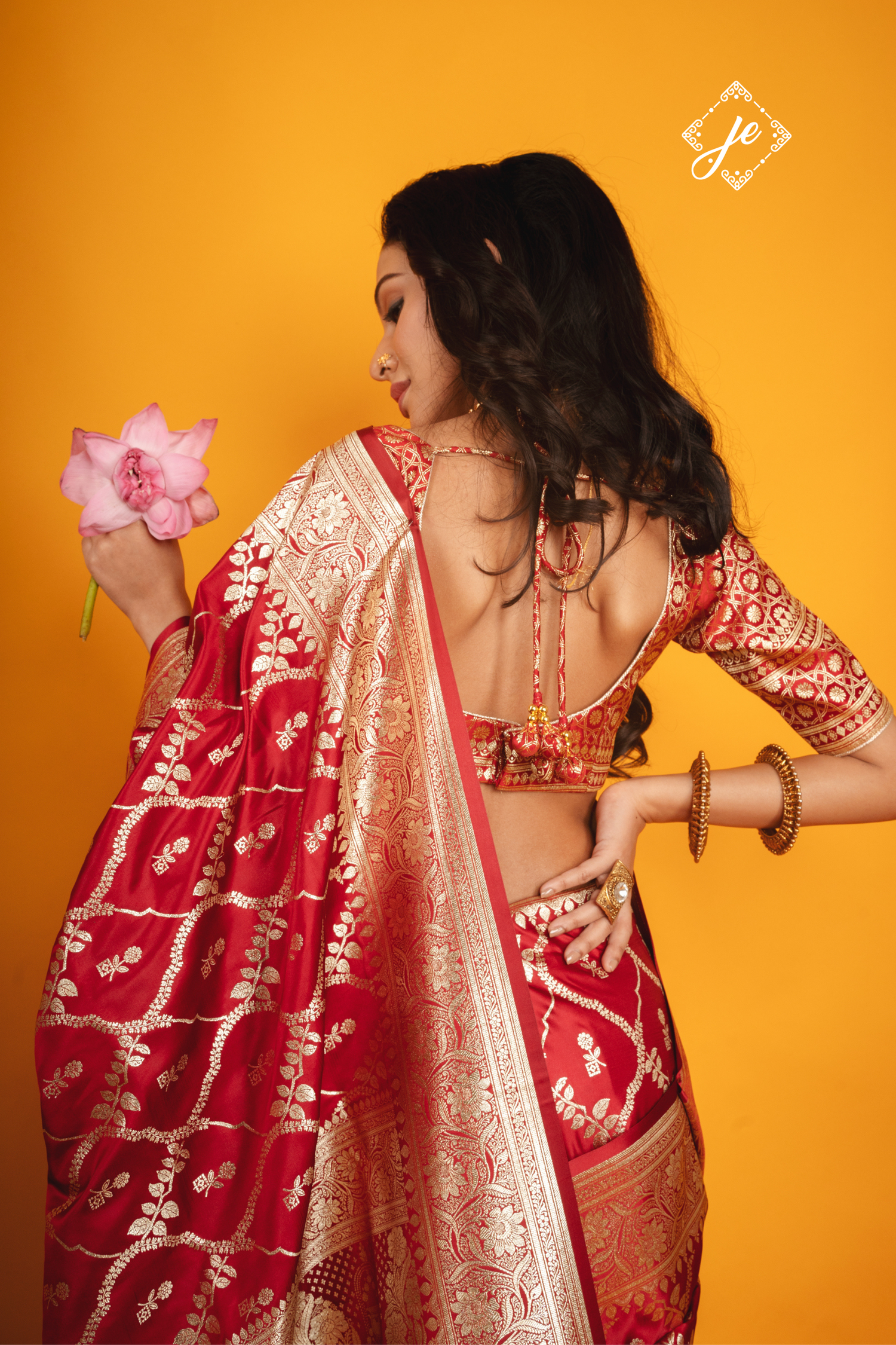 Maroon Satin Silk Jaal Banarasi Saree