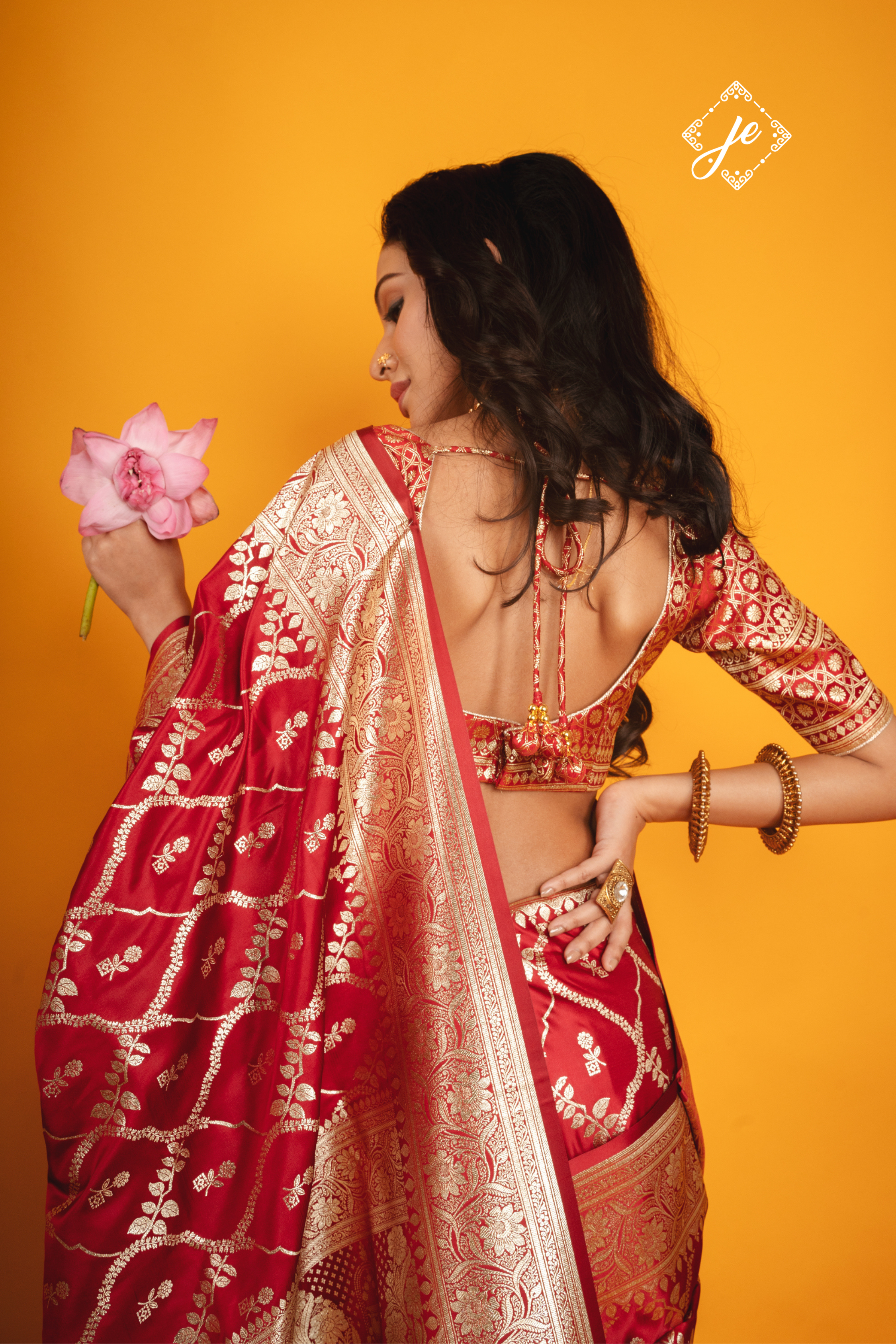 Maroon Satin Silk Jaal Banarasi Saree