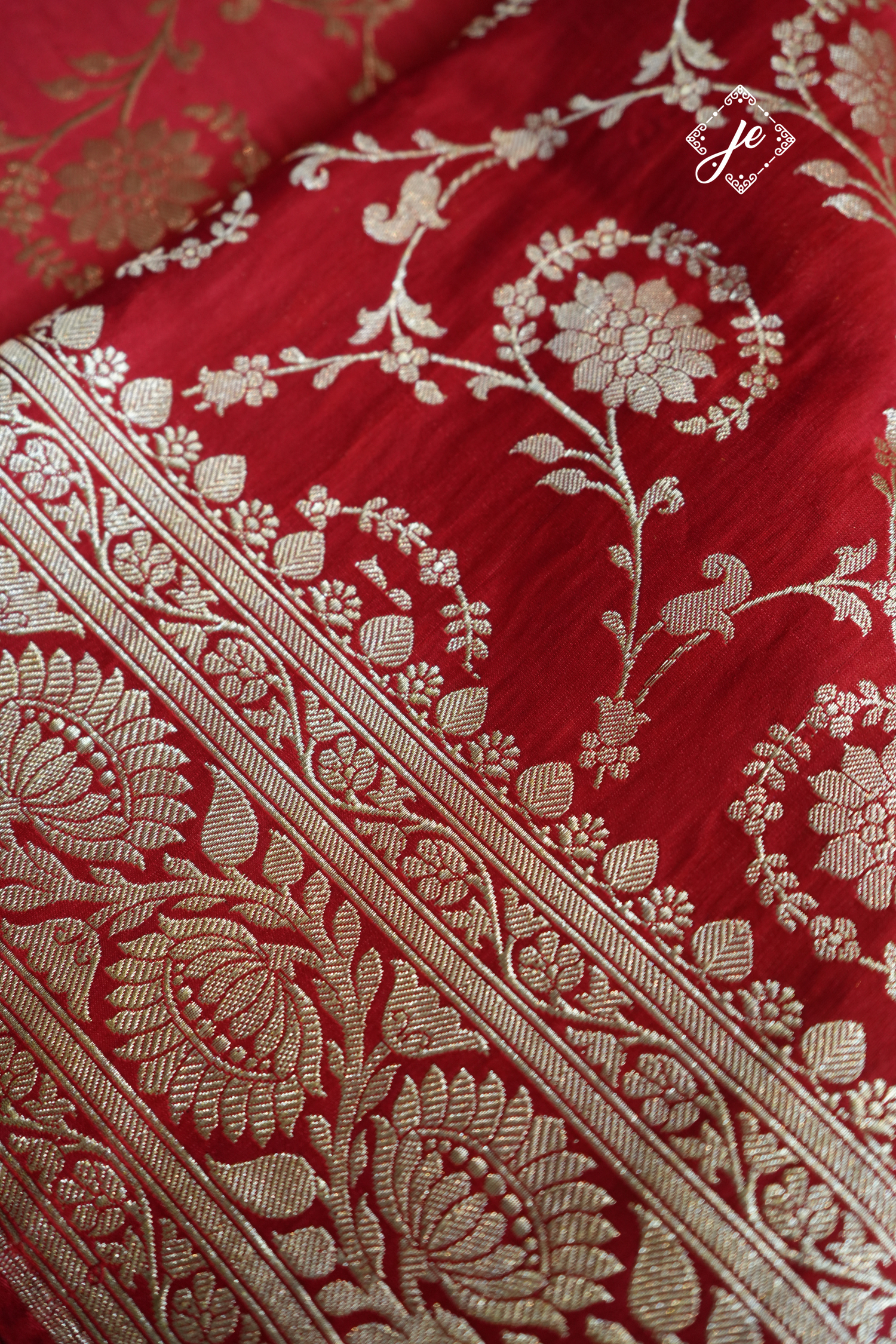 Red Pure Silk Jaal Banarasi Saree