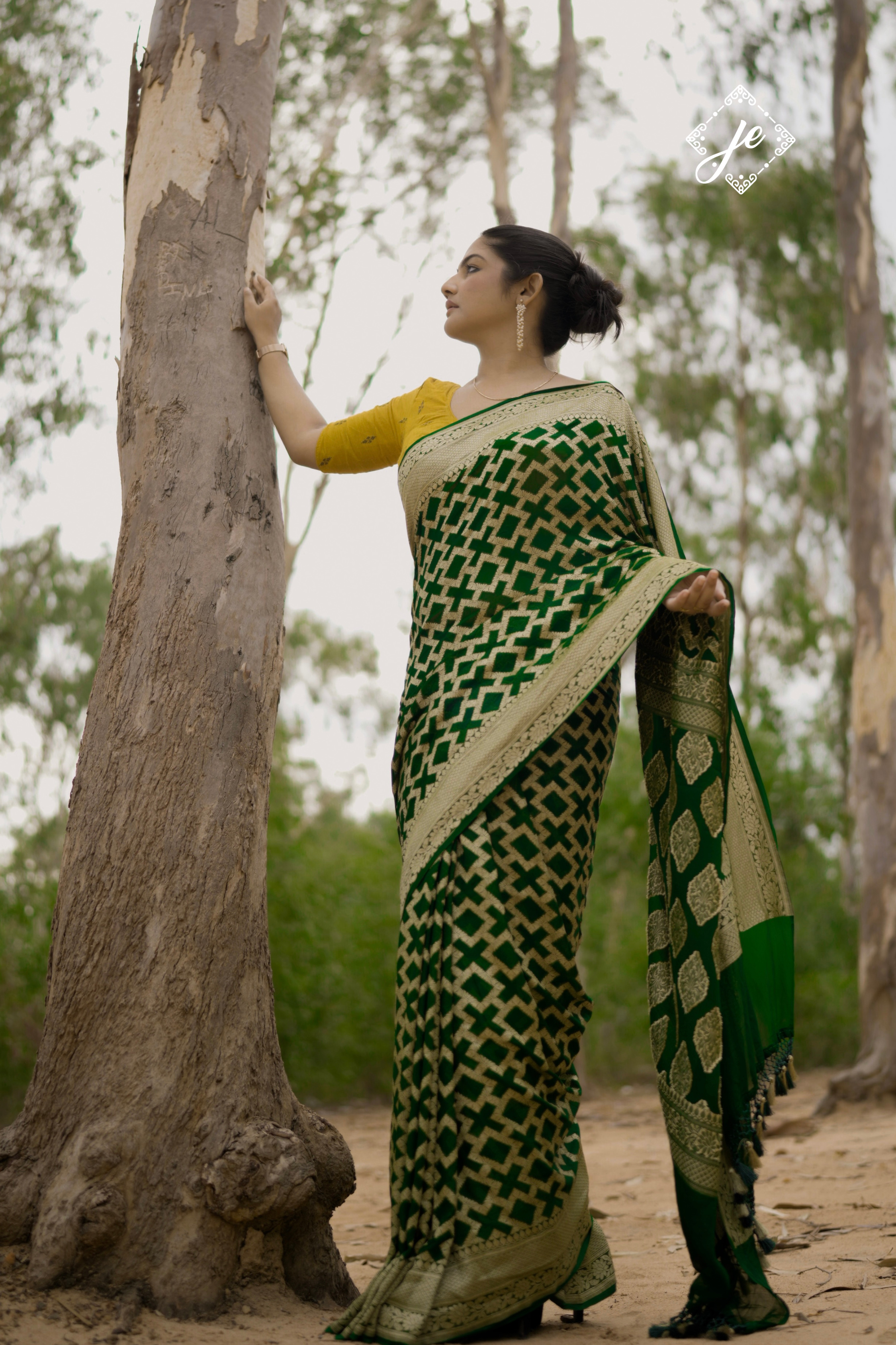 Green Pure Khaddi Banarasi Saree