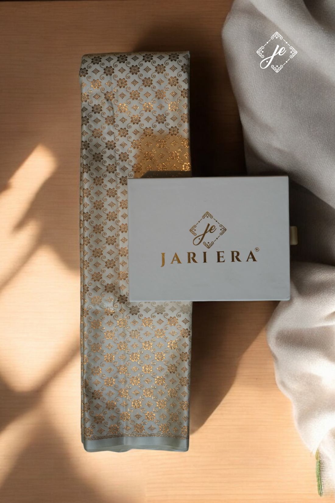 Ivory Satin Silk Brocade Blouse Fabric