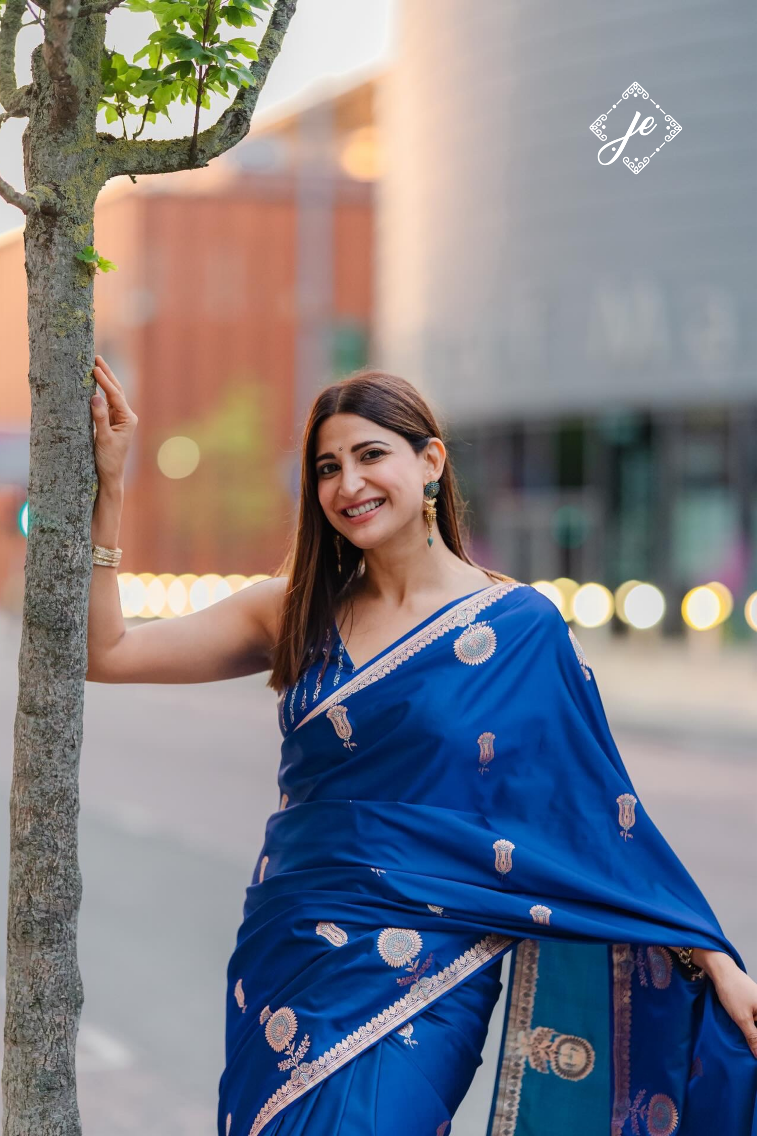Royal Blue Mashru Silk Banarasi Saree