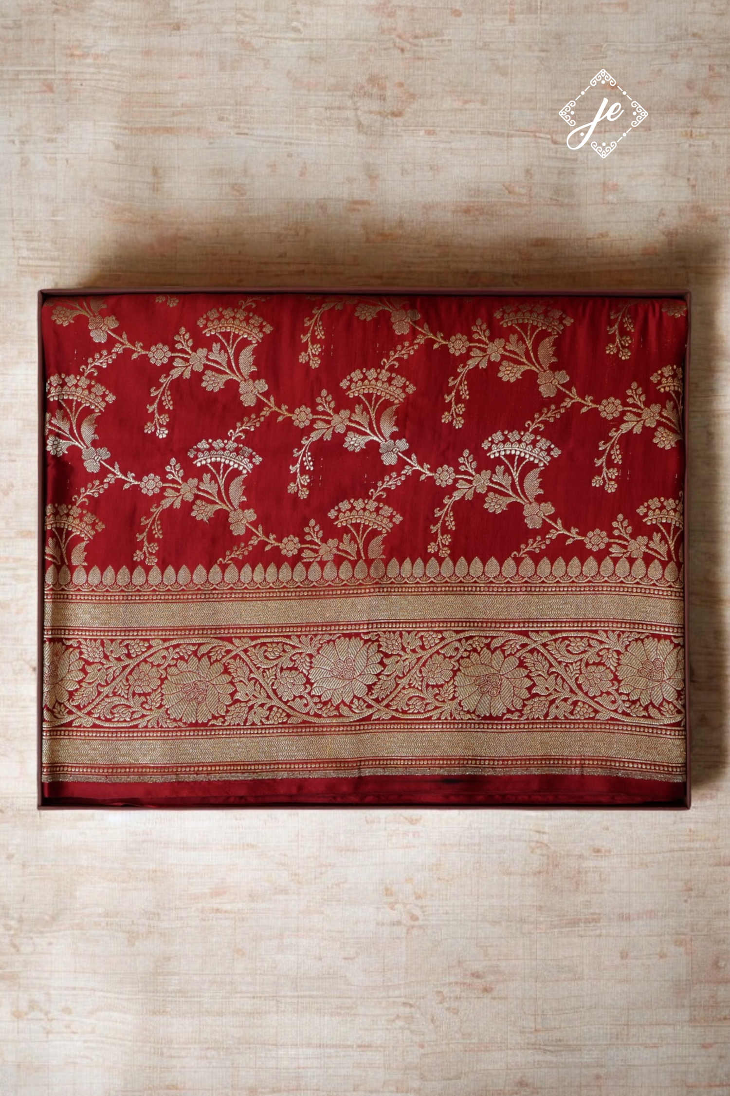 Red Pure Silk Jaal Banarasi Saree