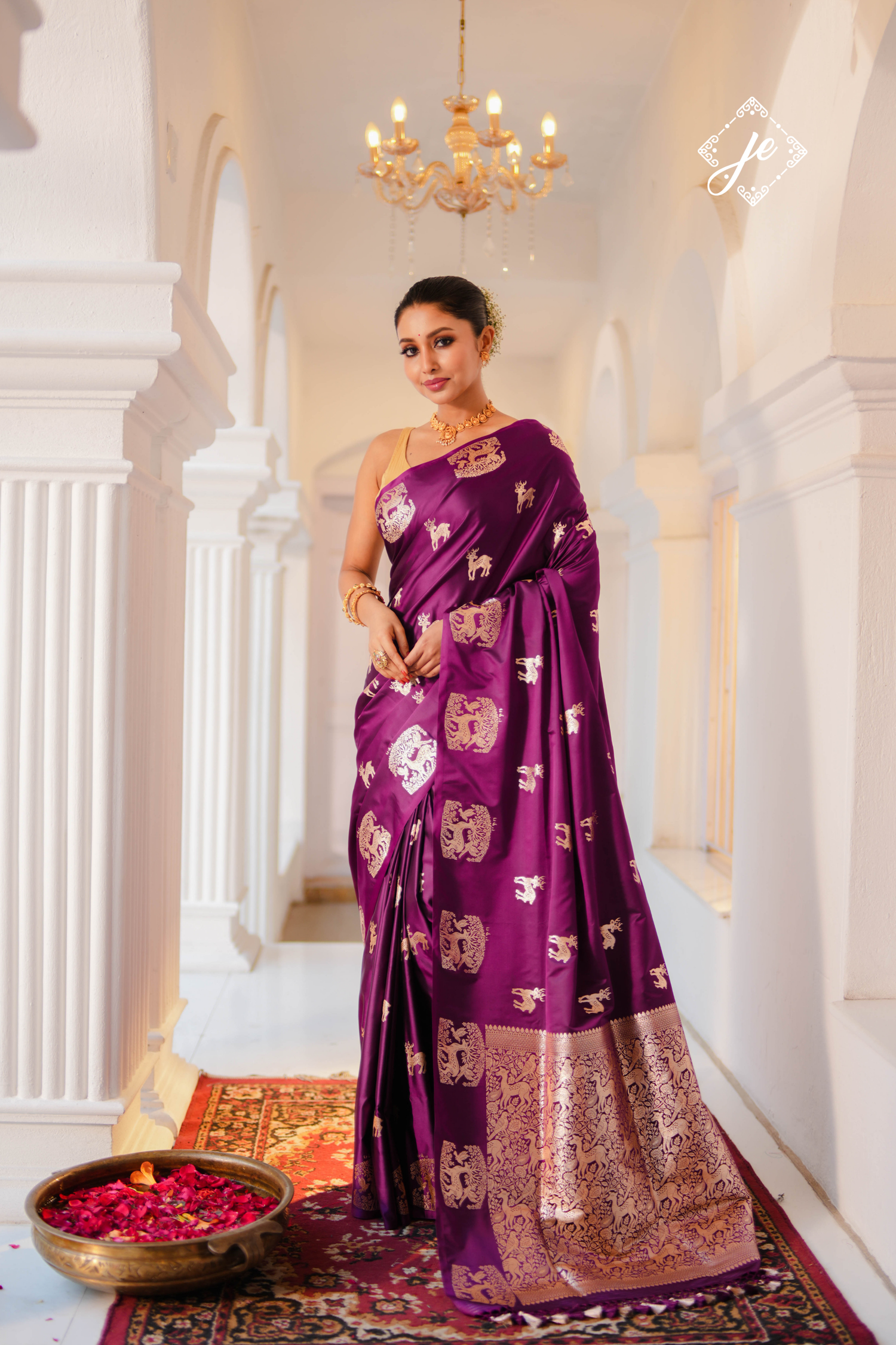 Purple Mashru Silk Banarasi Saree