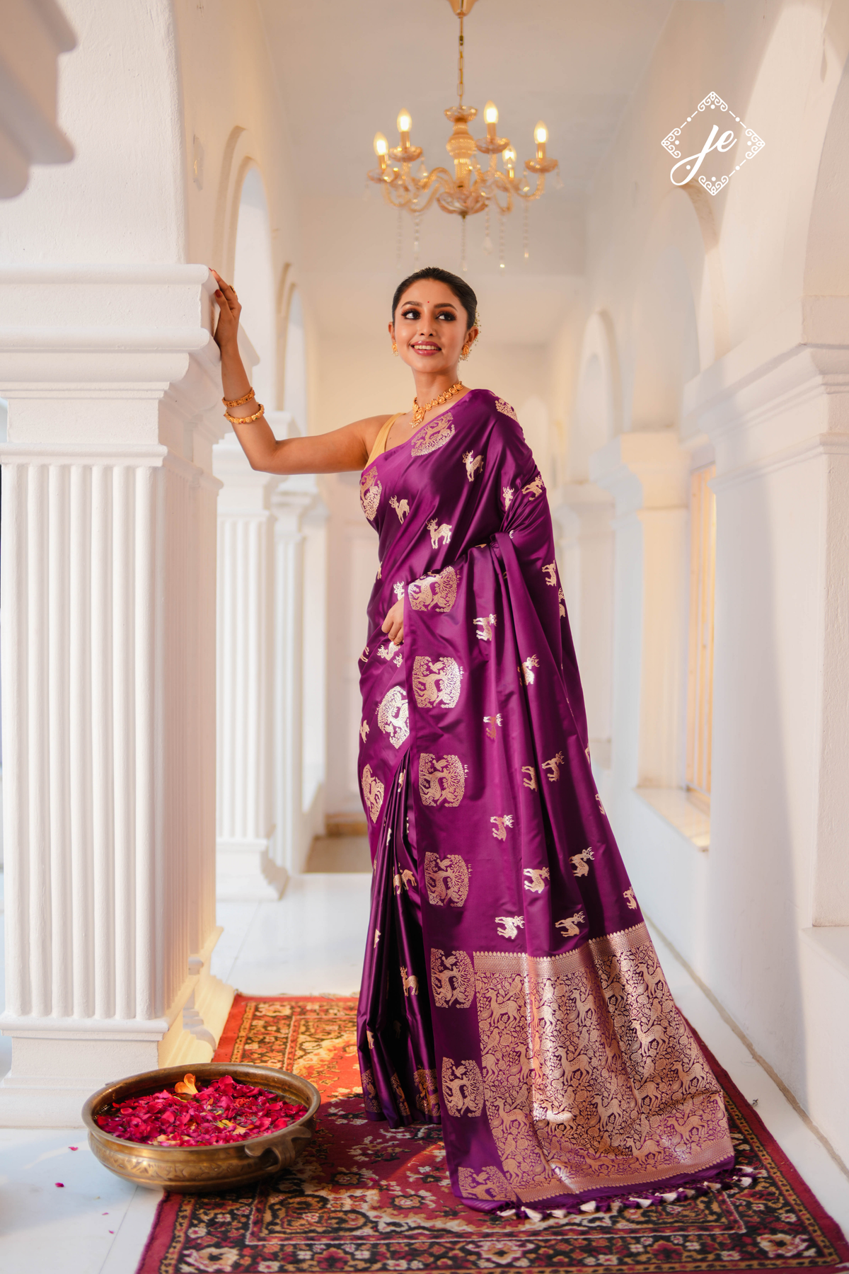 Purple Mashru Silk Banarasi Saree