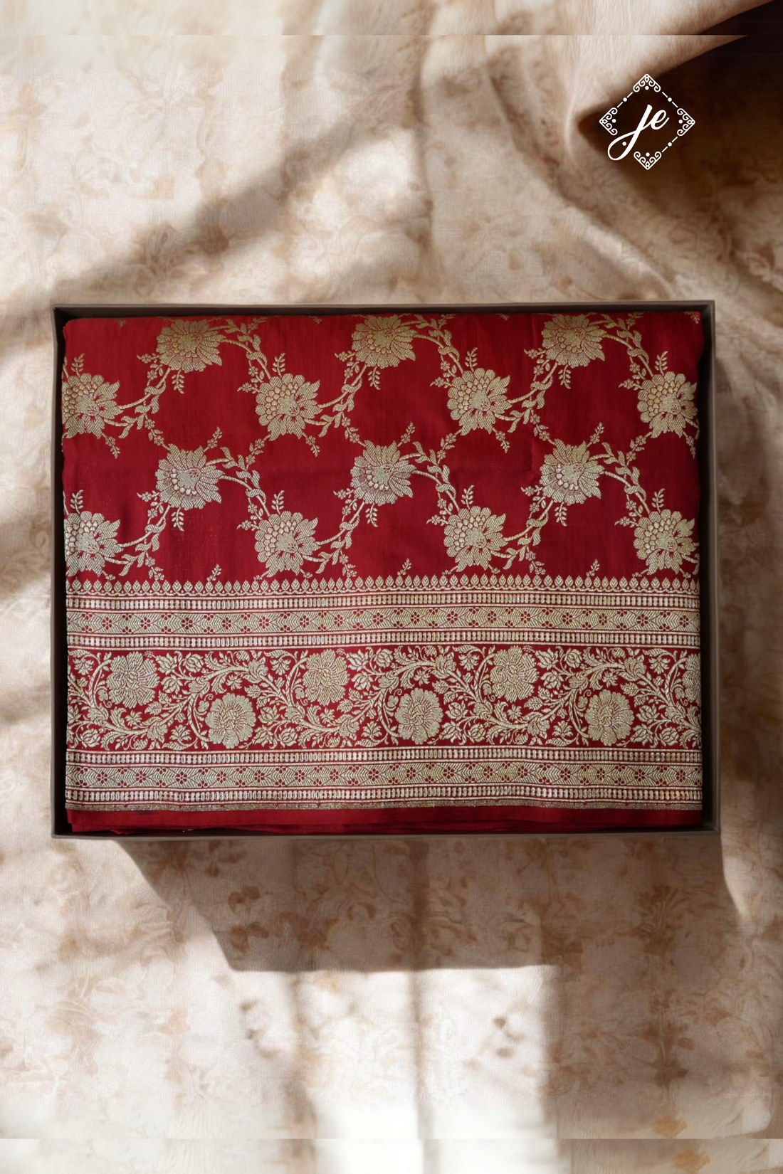 Red Pure Silk Jaal Banarasi Saree