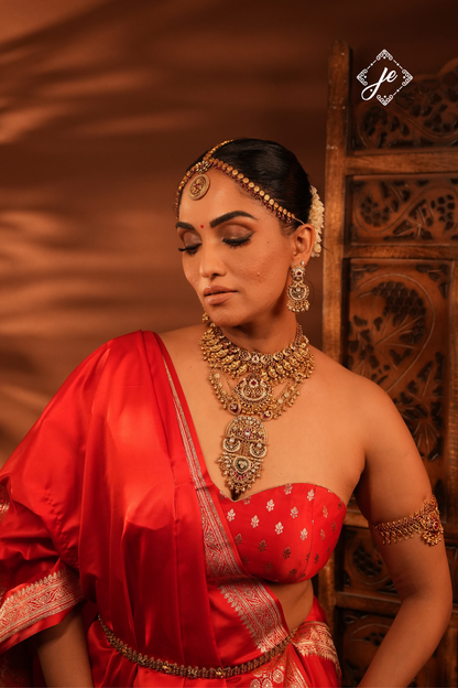 Red Mashru Silk Banarasi Saree