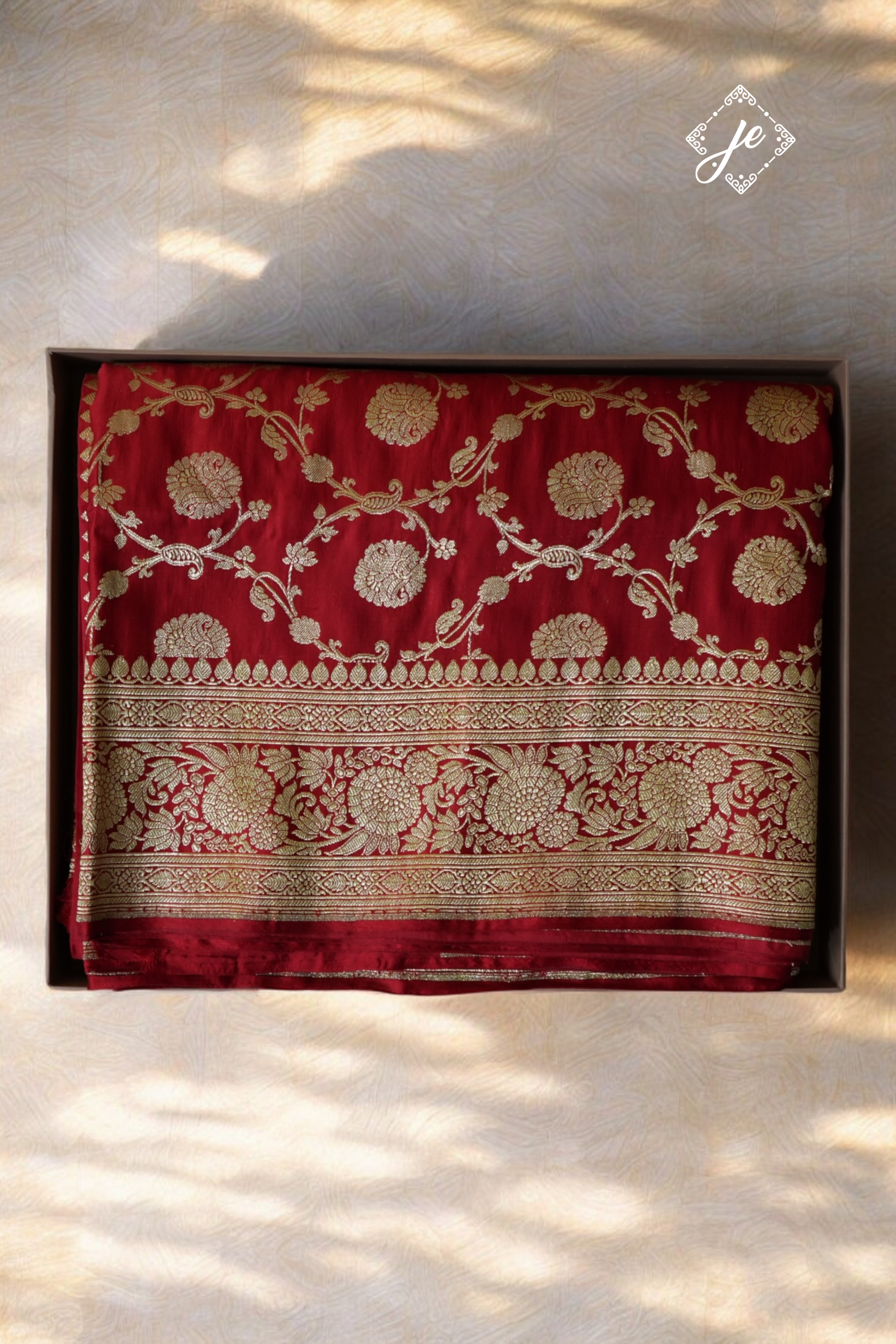 Red Pure Silk Jaal Banarasi Saree