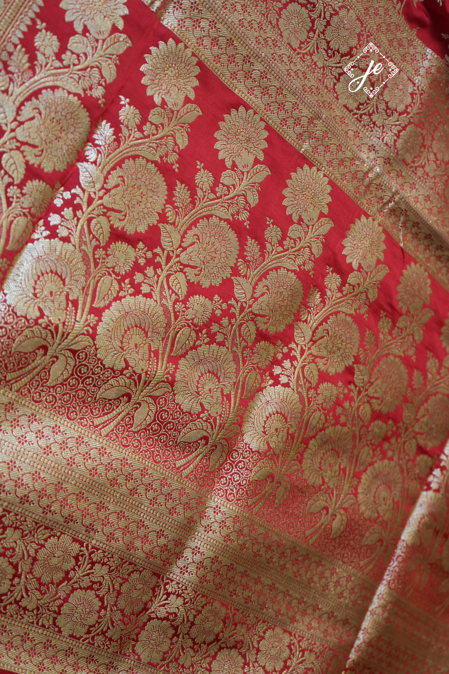 Red Pure Silk Jaal Banarasi Saree