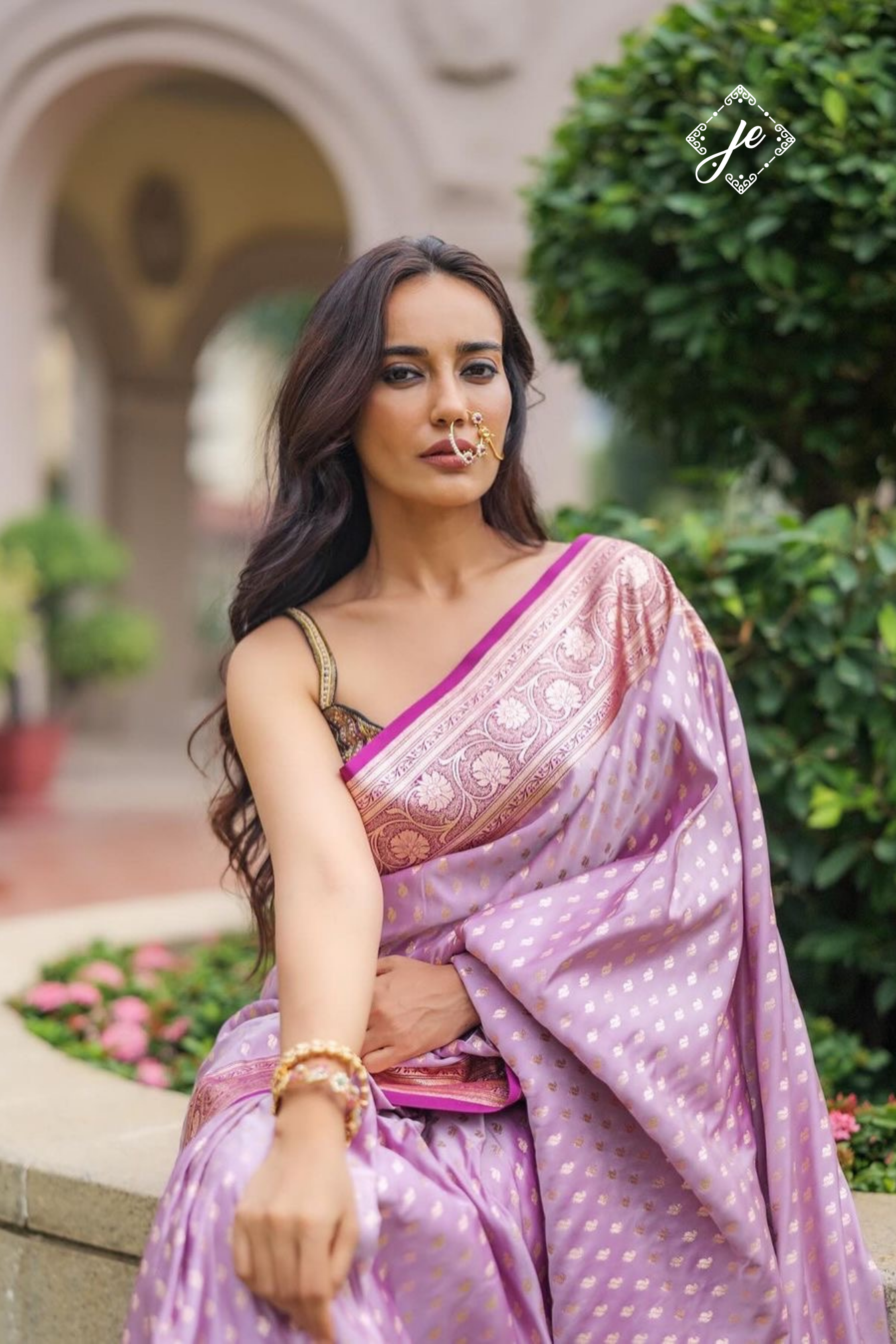 Onion Pink Satin Silk Butidar Banarasi Saree