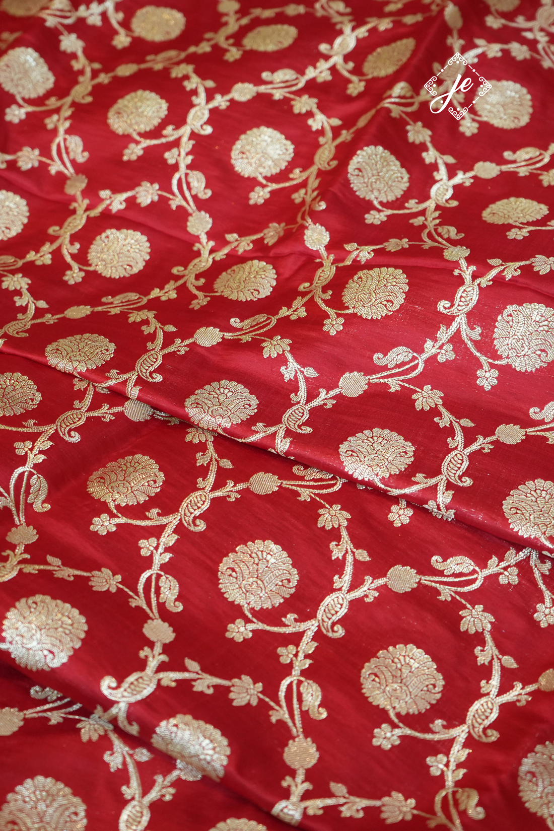 Red Pure Silk Jaal Banarasi Saree