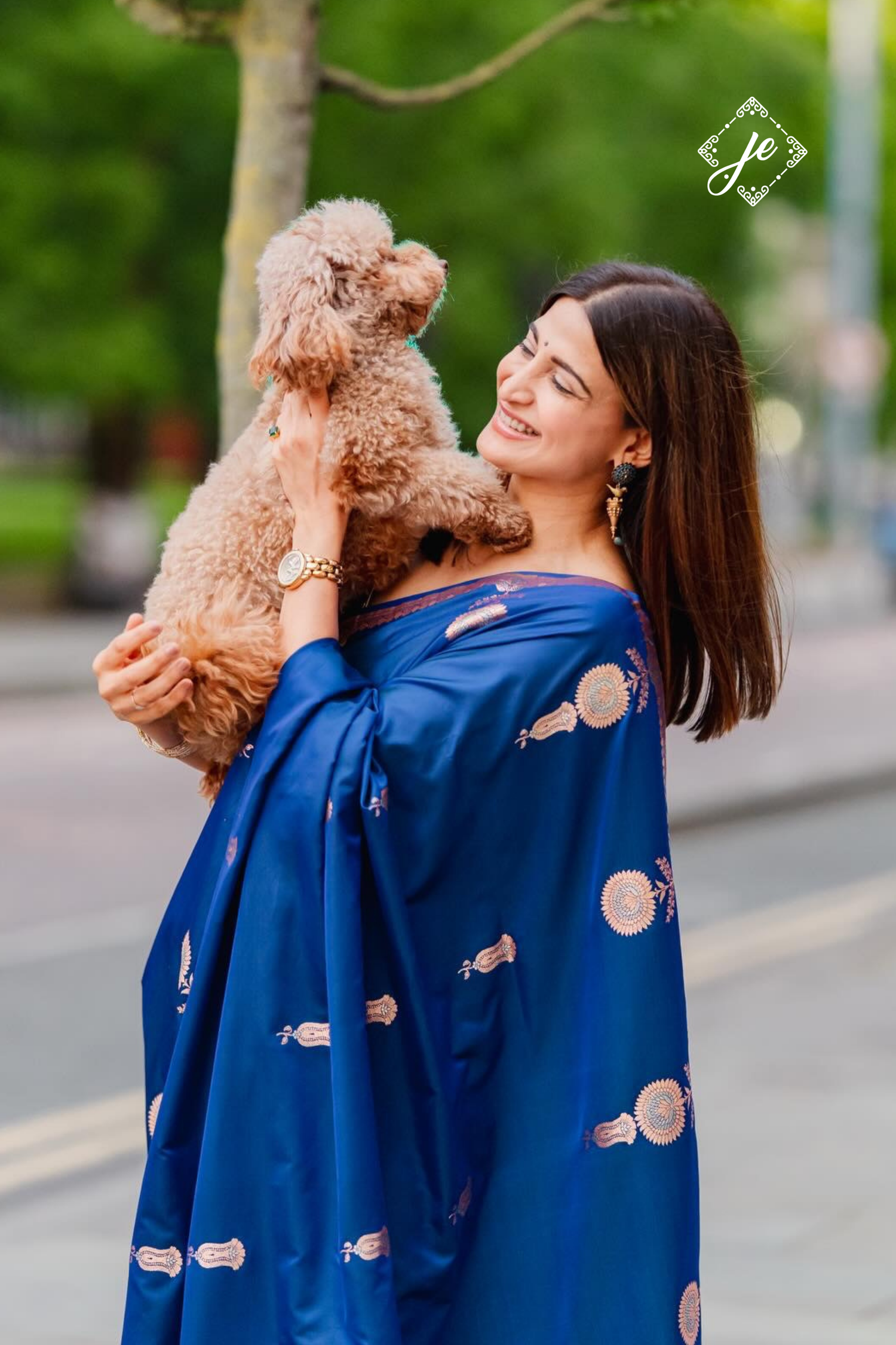 Royal Blue Mashru Silk Banarasi Saree