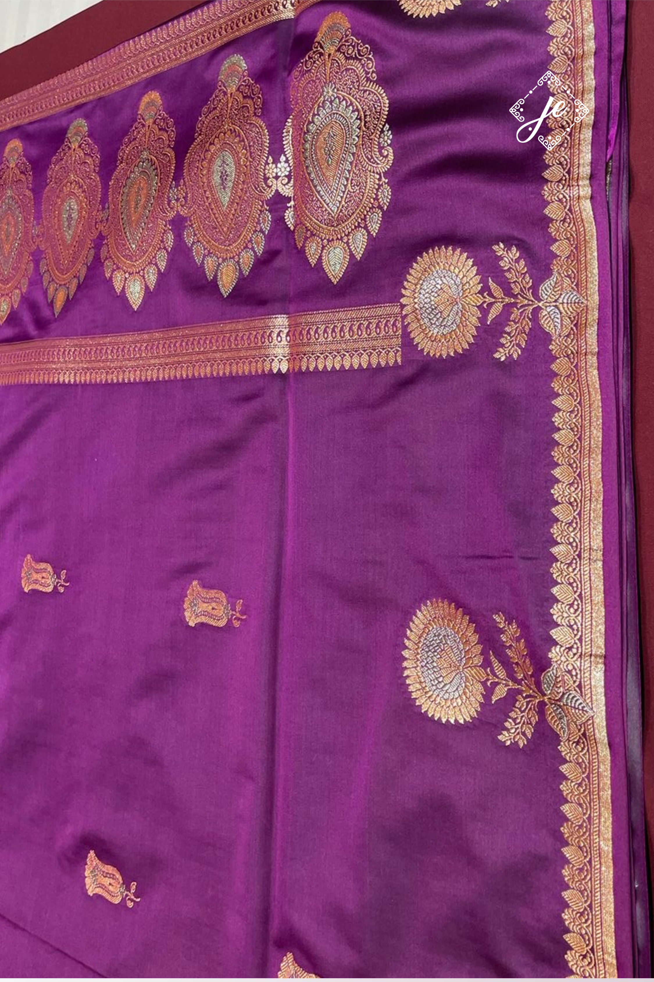 Purple Mashru Silk Banarasi Saree