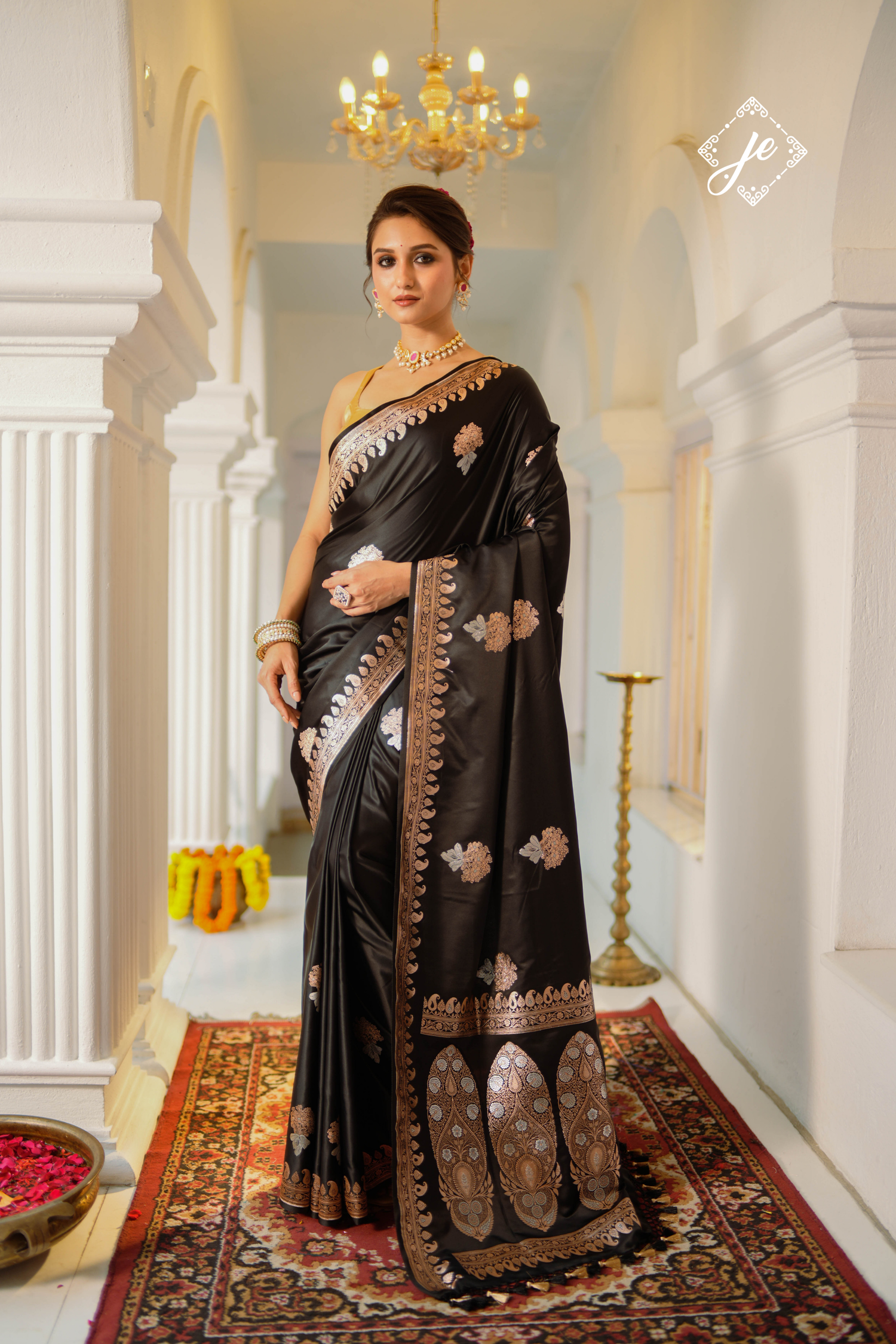 Black Mashru Silk Banarasi Saree