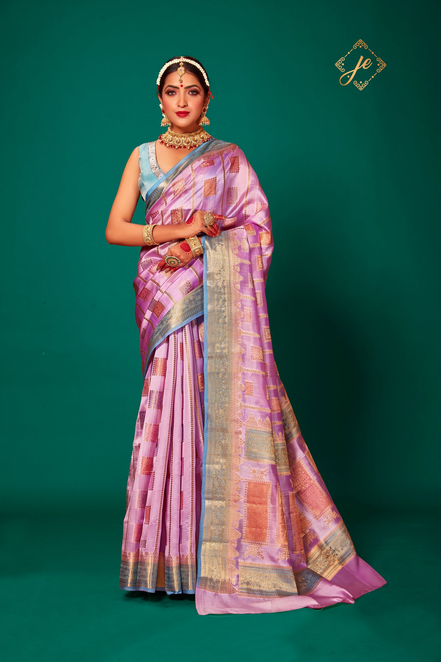 Purple Pure Dupion Silk Rangkaat Banarasi Saree